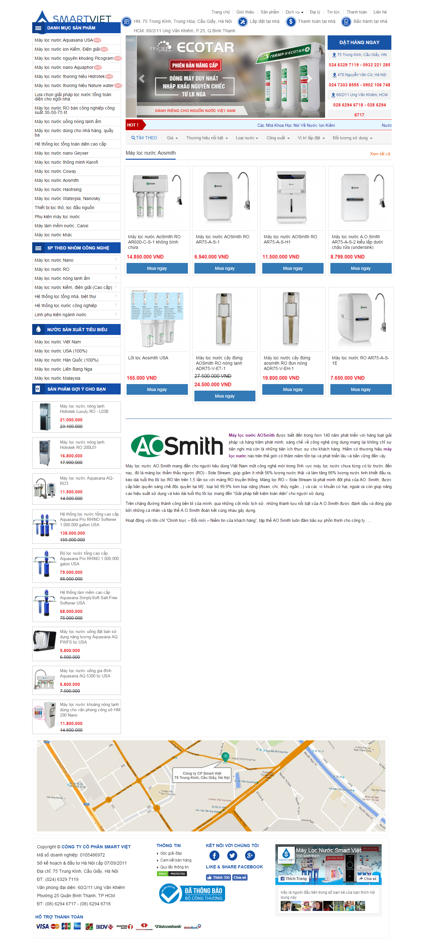 Thiết kế Web máy lọc nước ro maylocnuocsmartviet.com