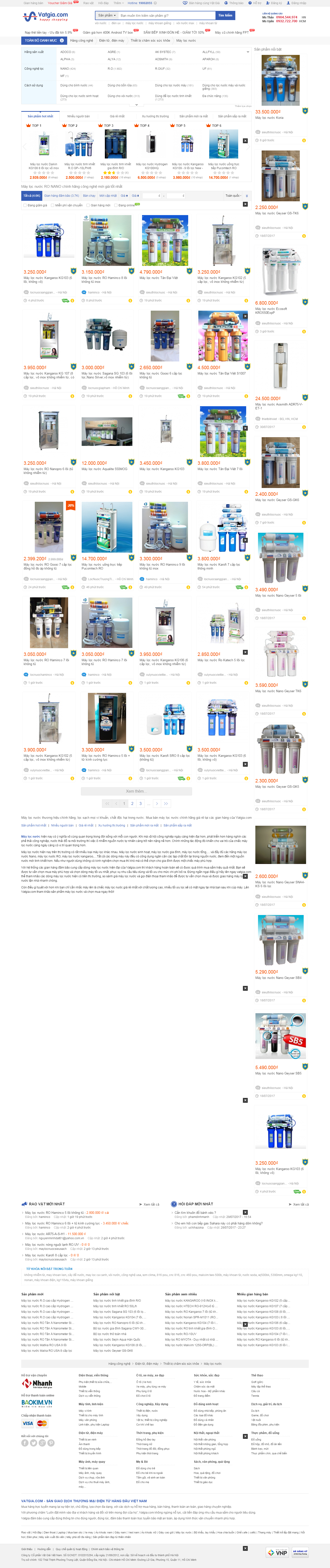 Thiết kế Web máy lọc nước ro vatgia.com