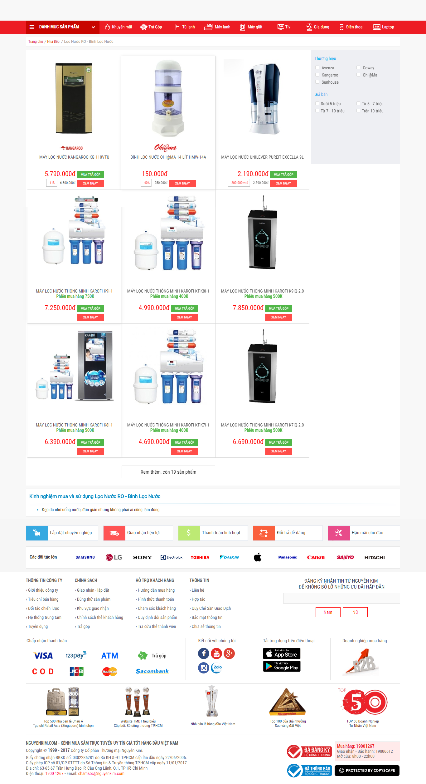 Thiết kế Web máy lọc nước ro nguyenkim.com