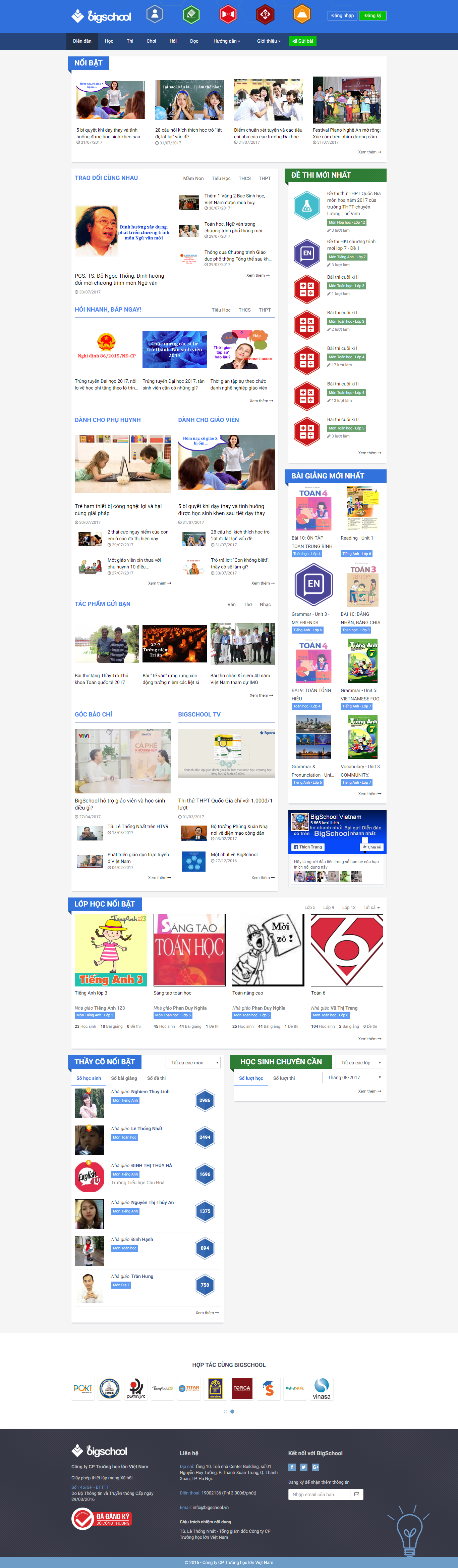 Thiết kế Web diễn Đàn giáo dục bigschool.vn