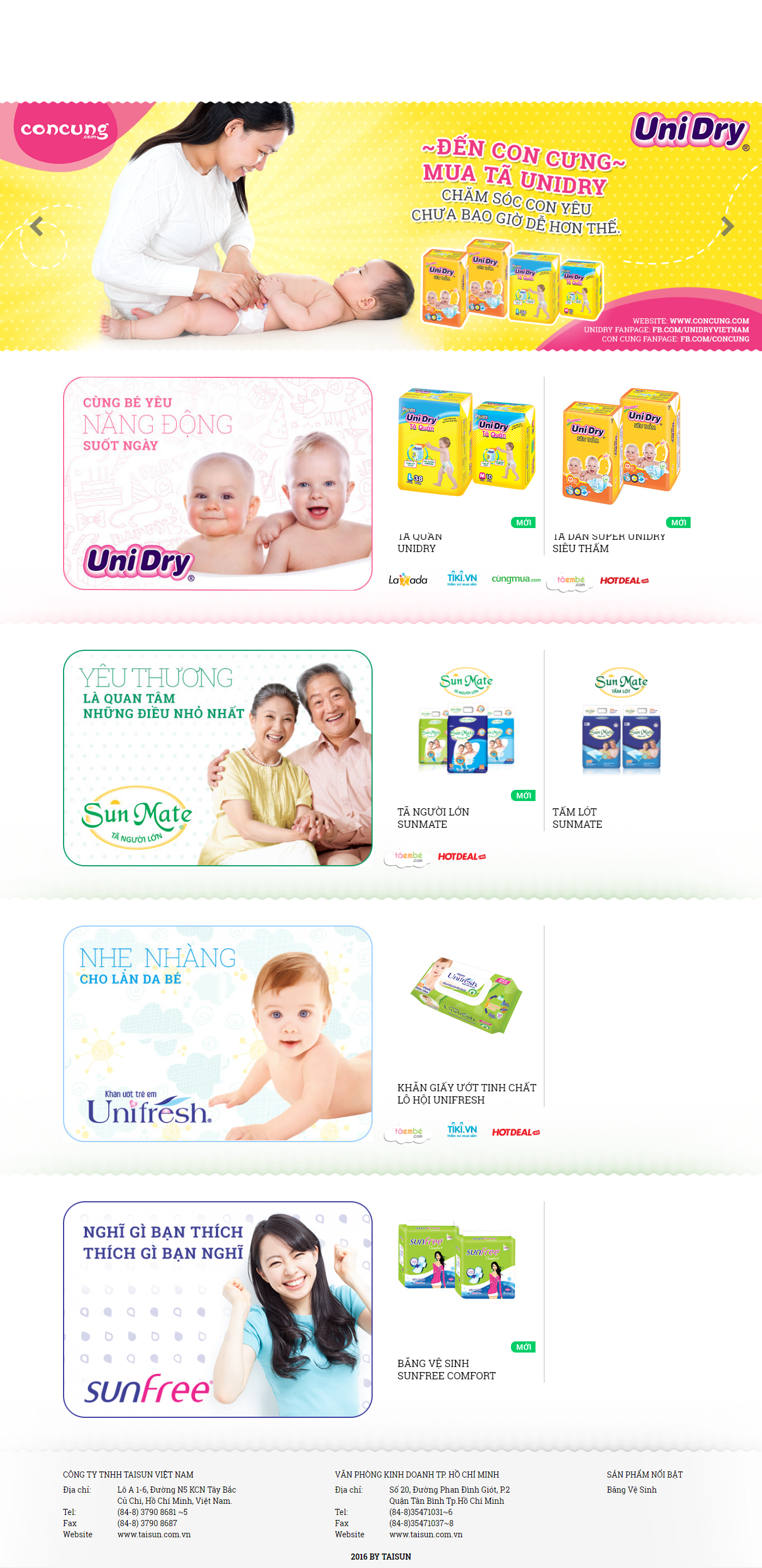 Thiết kế Web bỉm tã cho em bé chamsoccanha.com