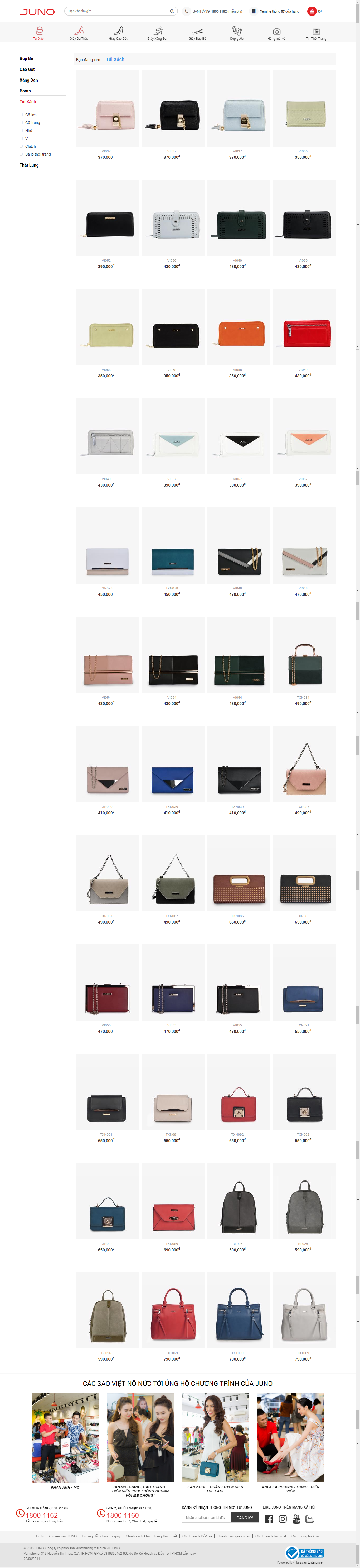 Thiết kế Web túi xách juno.vn