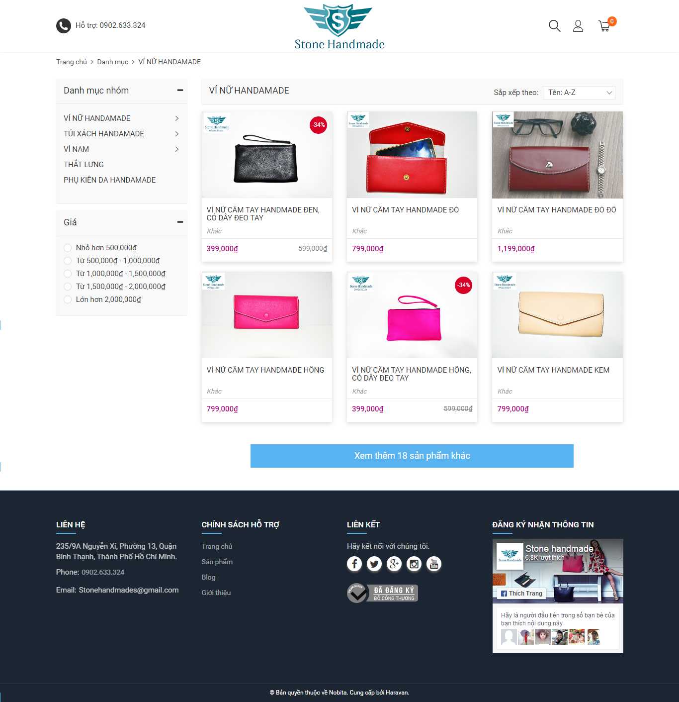 Thiết kế Web túi xách stonehandmade.vn