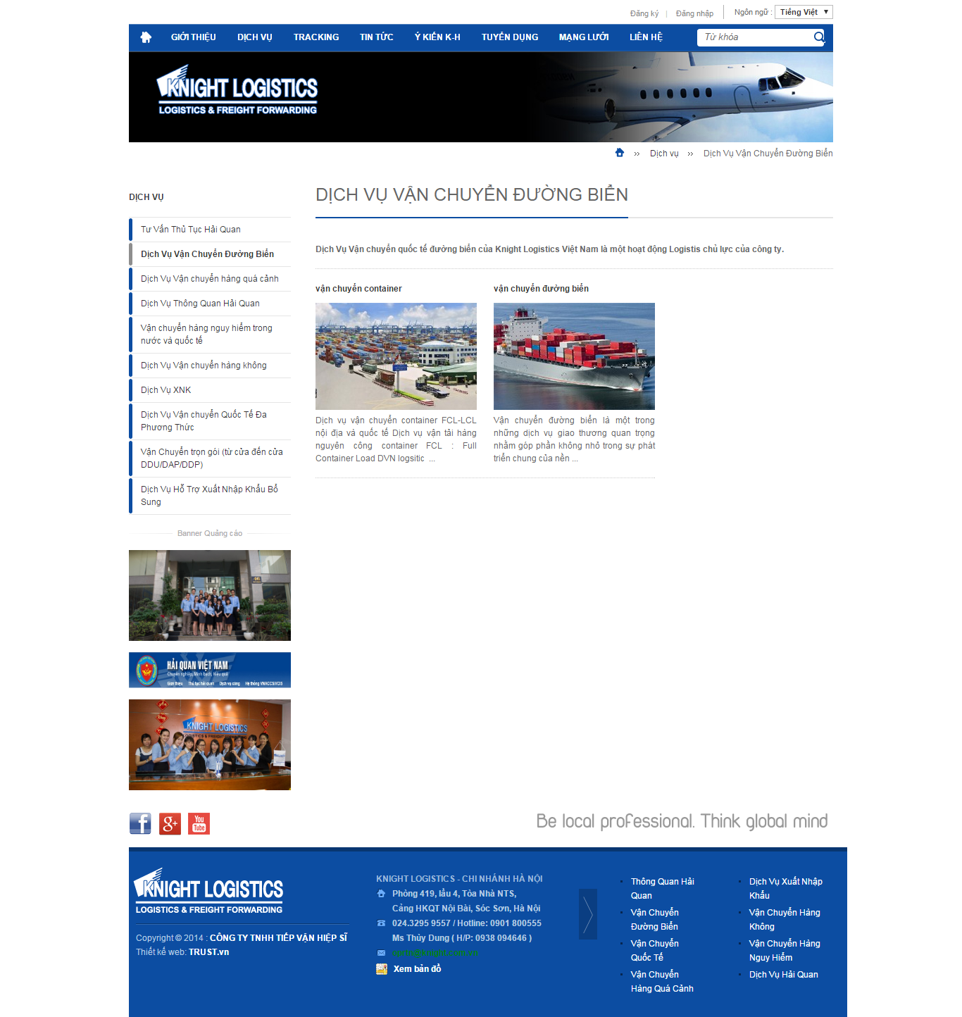 Thiết kế Web dịch vụ vận chuyển knight.com.vn
