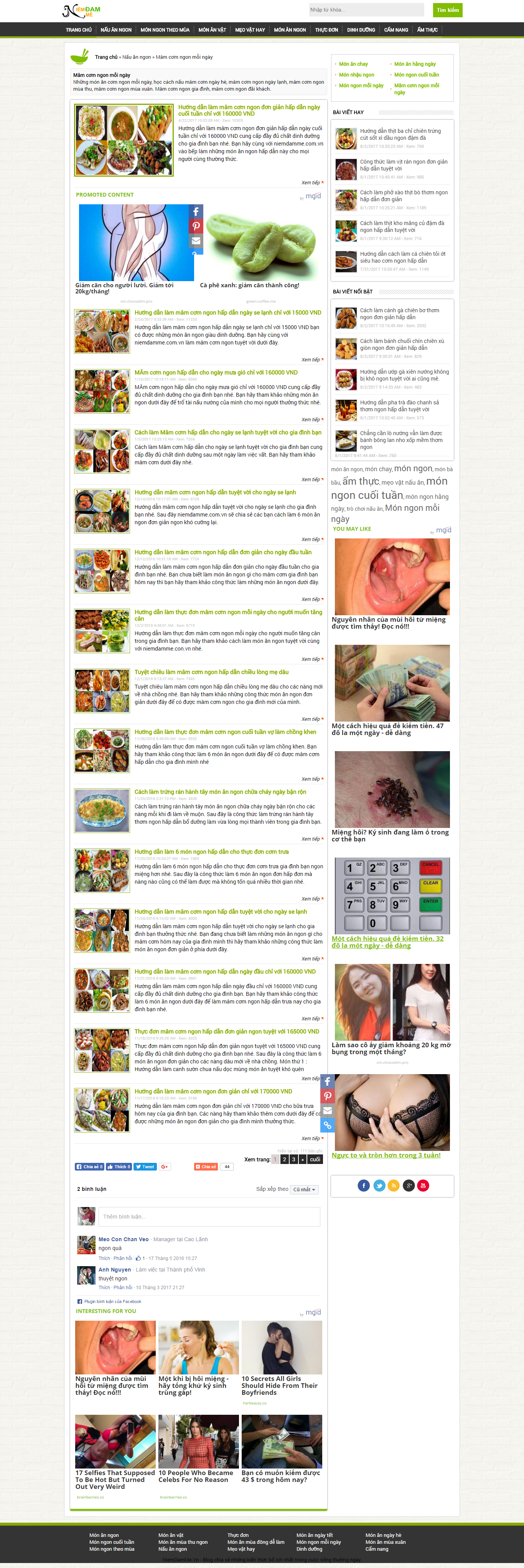 Thiết kế Web dạy nấu Ăn niemdamme.com.vn