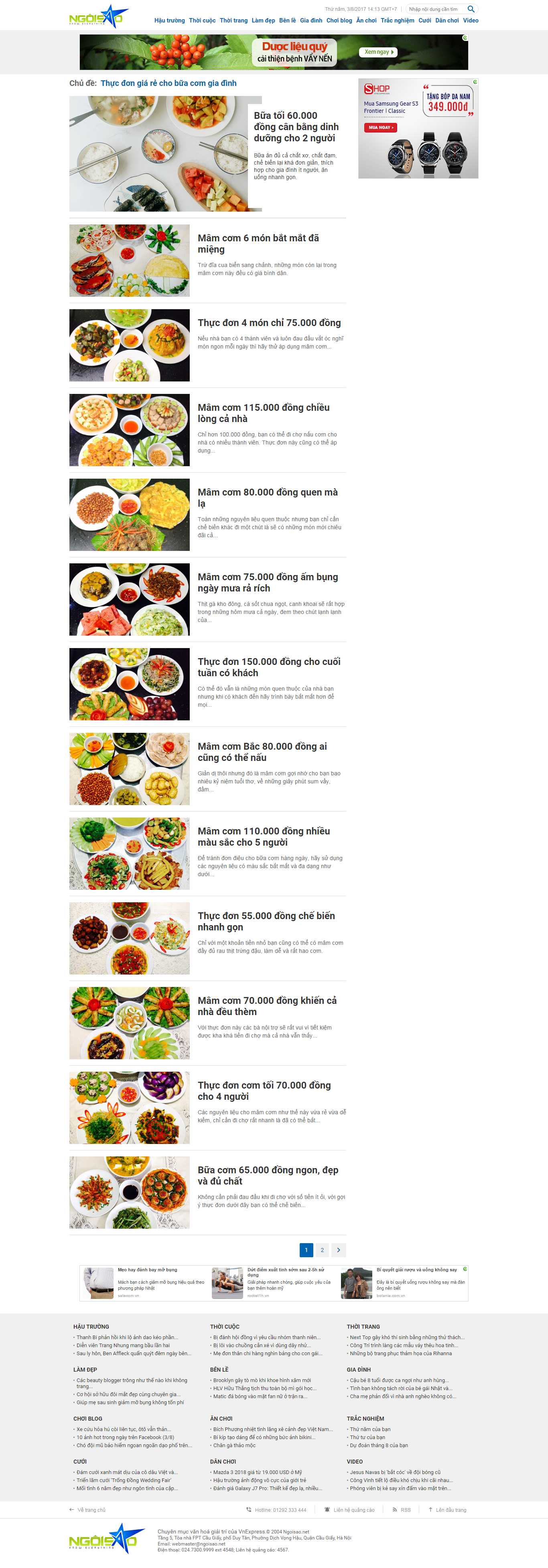 Thiết kế Web dạy nấu Ăn ngoisao.net