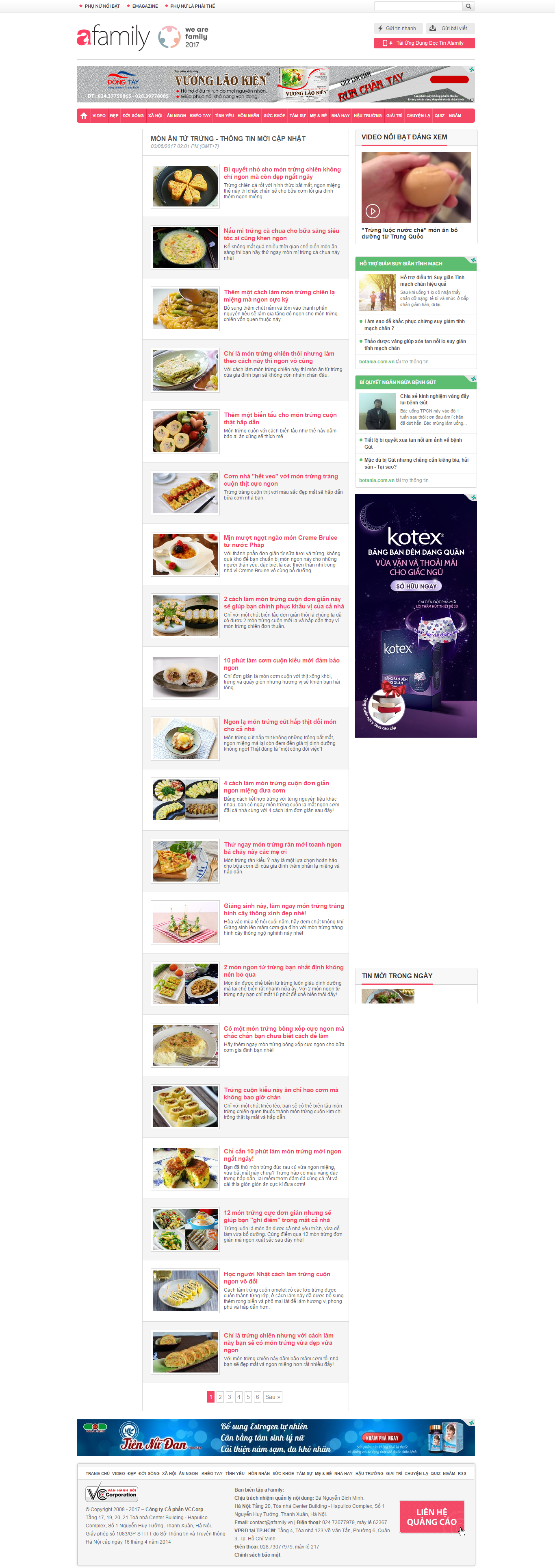 Thiết kế Web dạy nấu Ăn afamily.vn