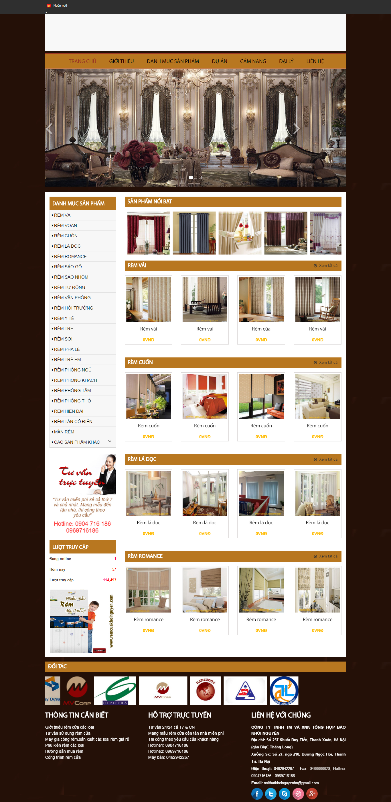 Thiết kế Web mành rèm cửa remcuakhoinguyen.com