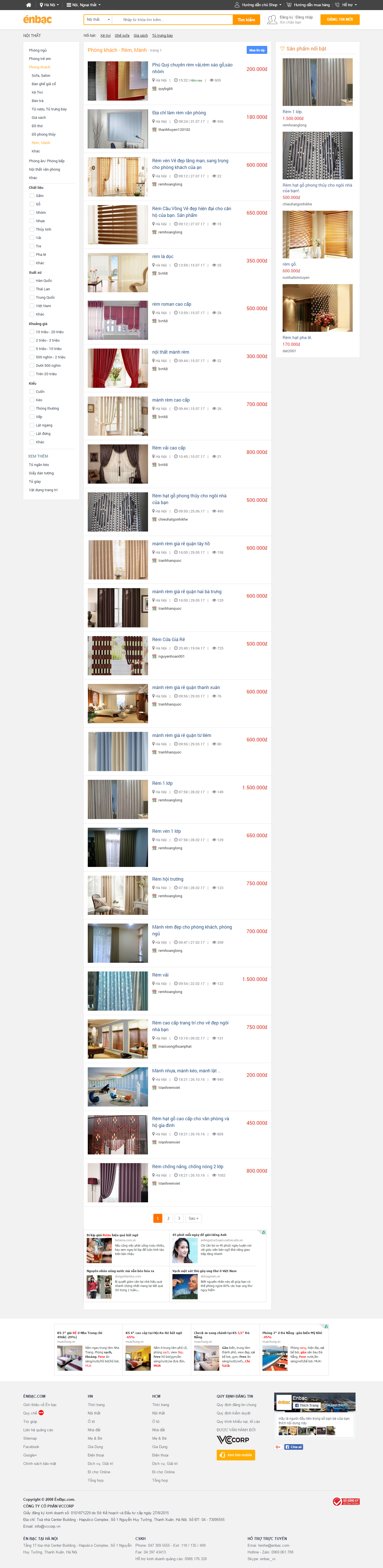 Thiết kế Web mành rèm cửa enbac.com