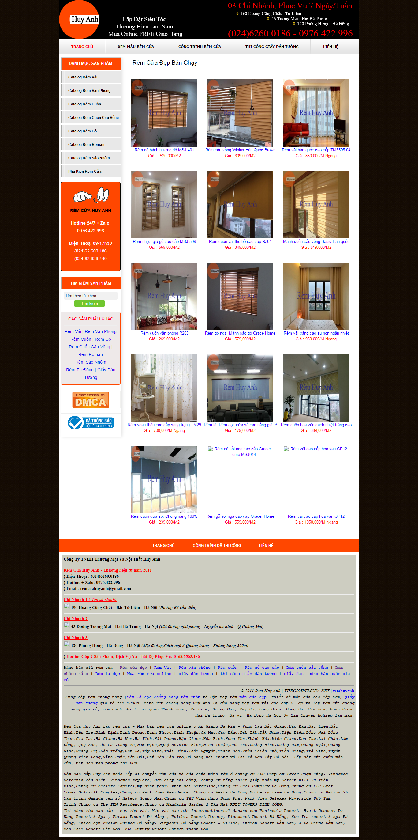 Thiết kế Web mành rèm cửa thegioiremcua.net
