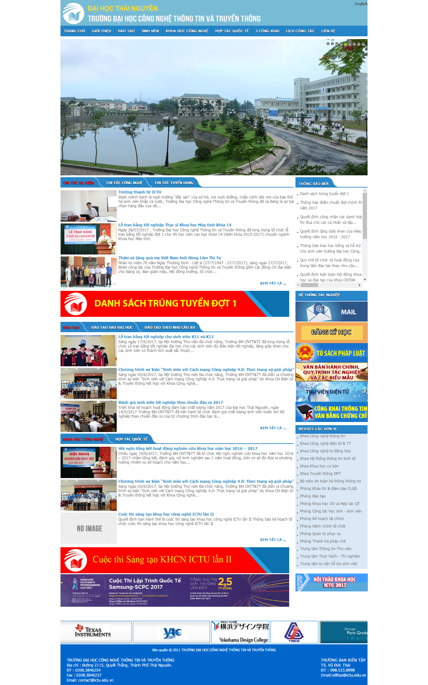 Thiết kế Web tuyển sinh ictu.edu.vn