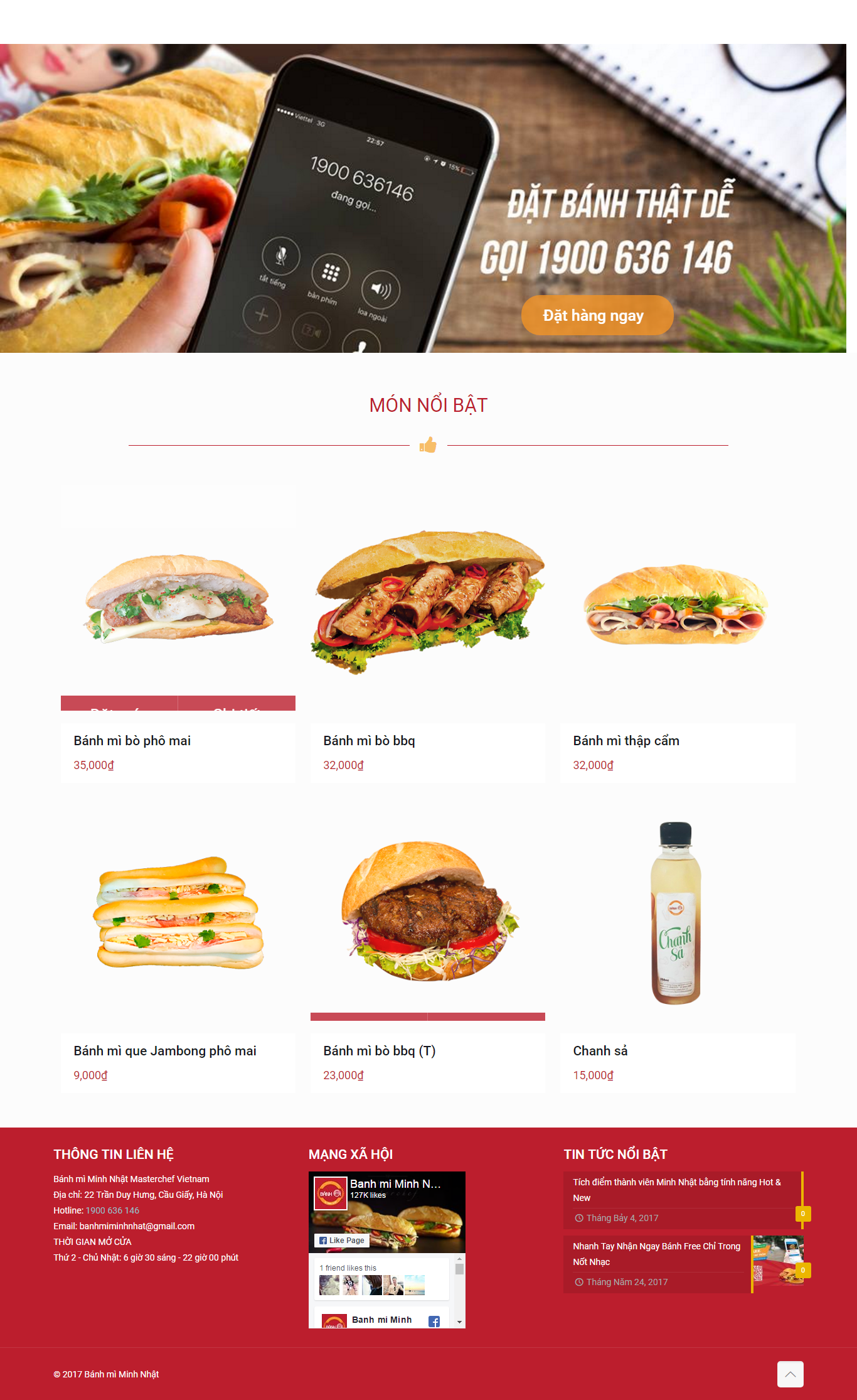 Thiết kế Web Đồ Ăn vặt banhmimasterchef.vn