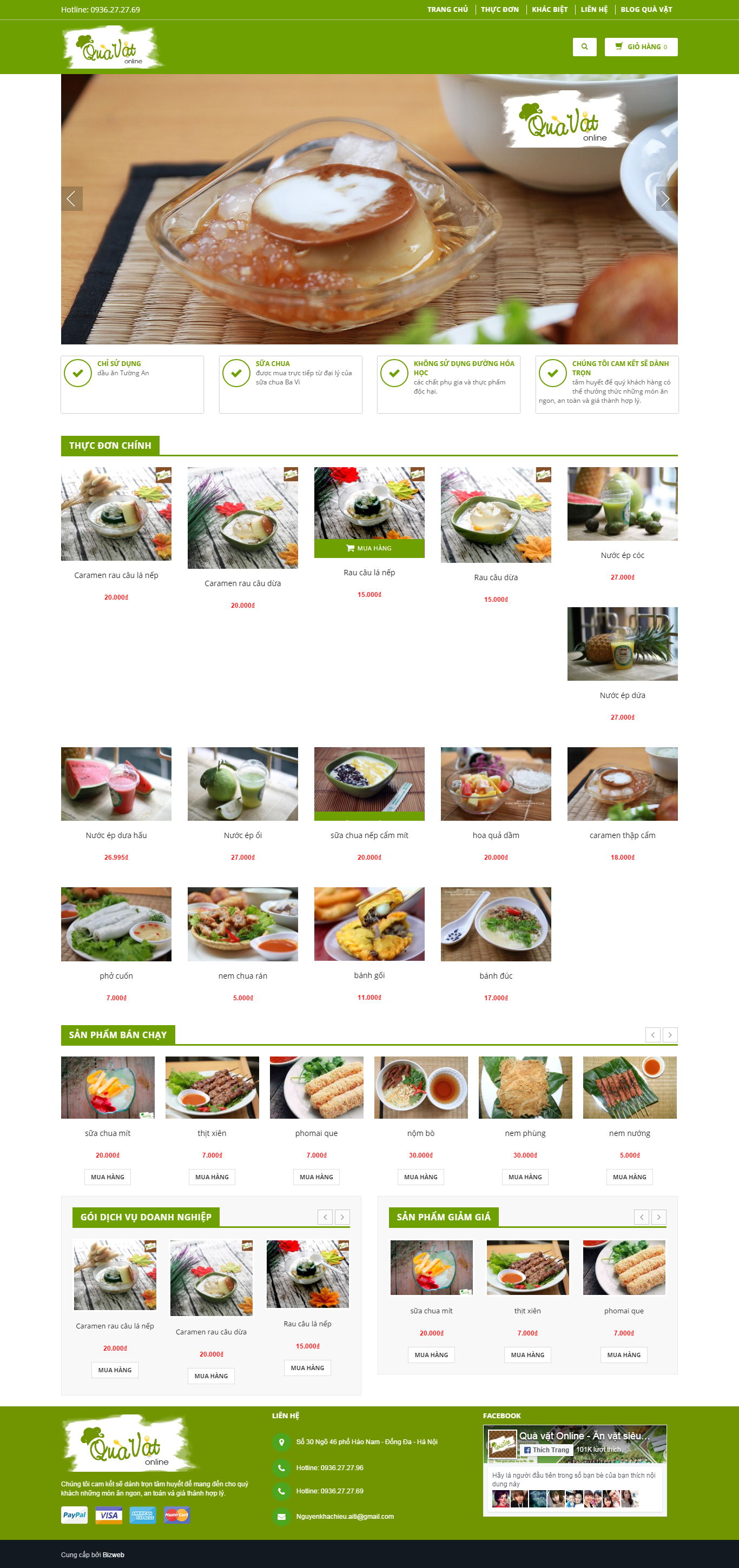 Thiết kế Web Đồ Ăn vặt quavatonline.com