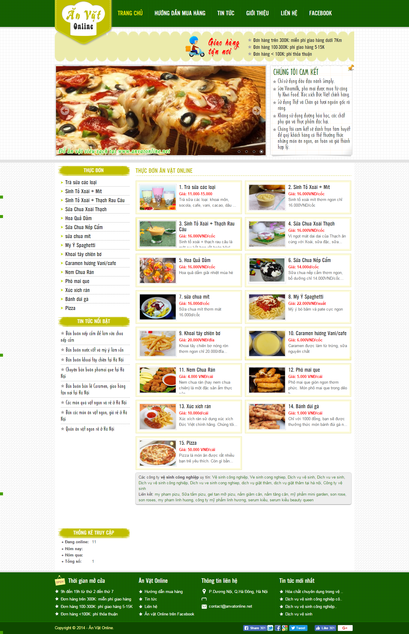 Thiết kế Web Đồ Ăn vặt anvatonline.net