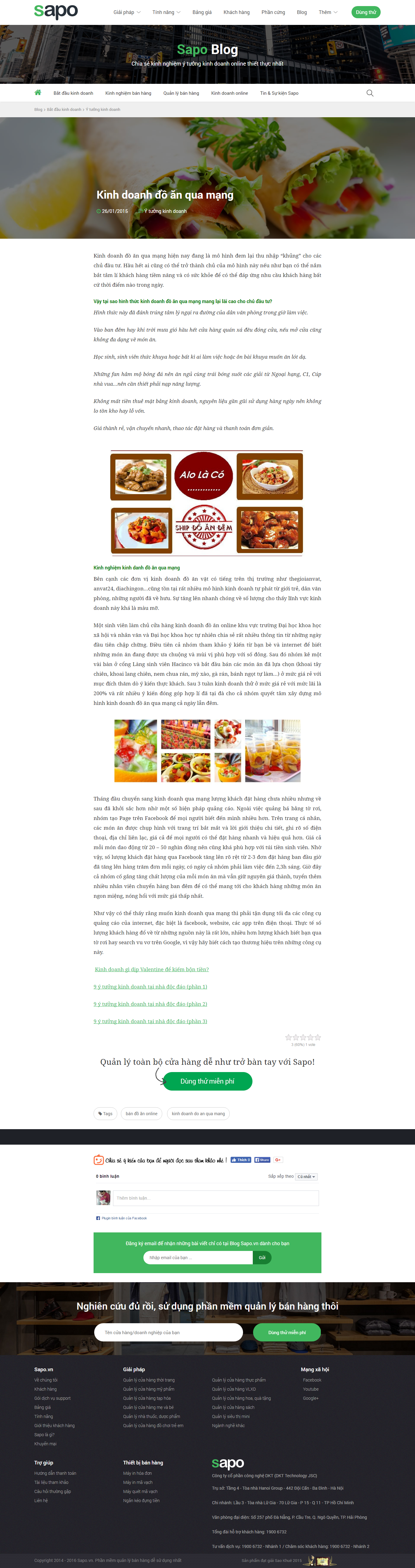 Thiết kế Web Đồ Ăn vặt blog.sapo.vn