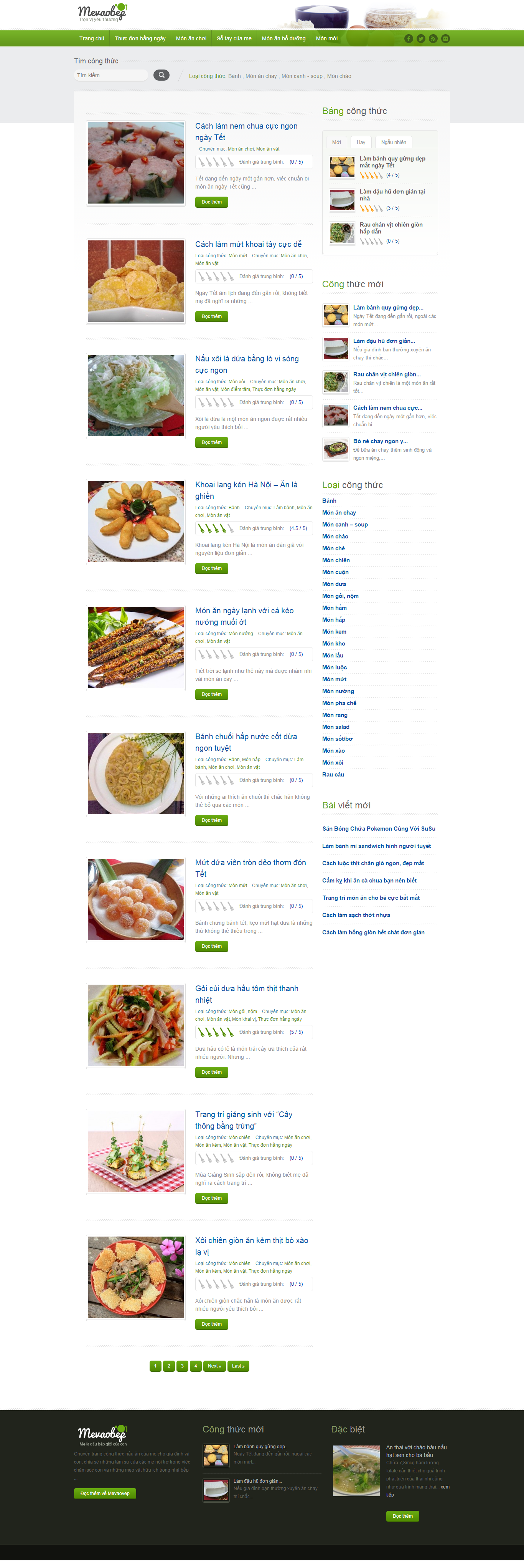 Thiết kế Web Đồ Ăn vặt mevaobep.com