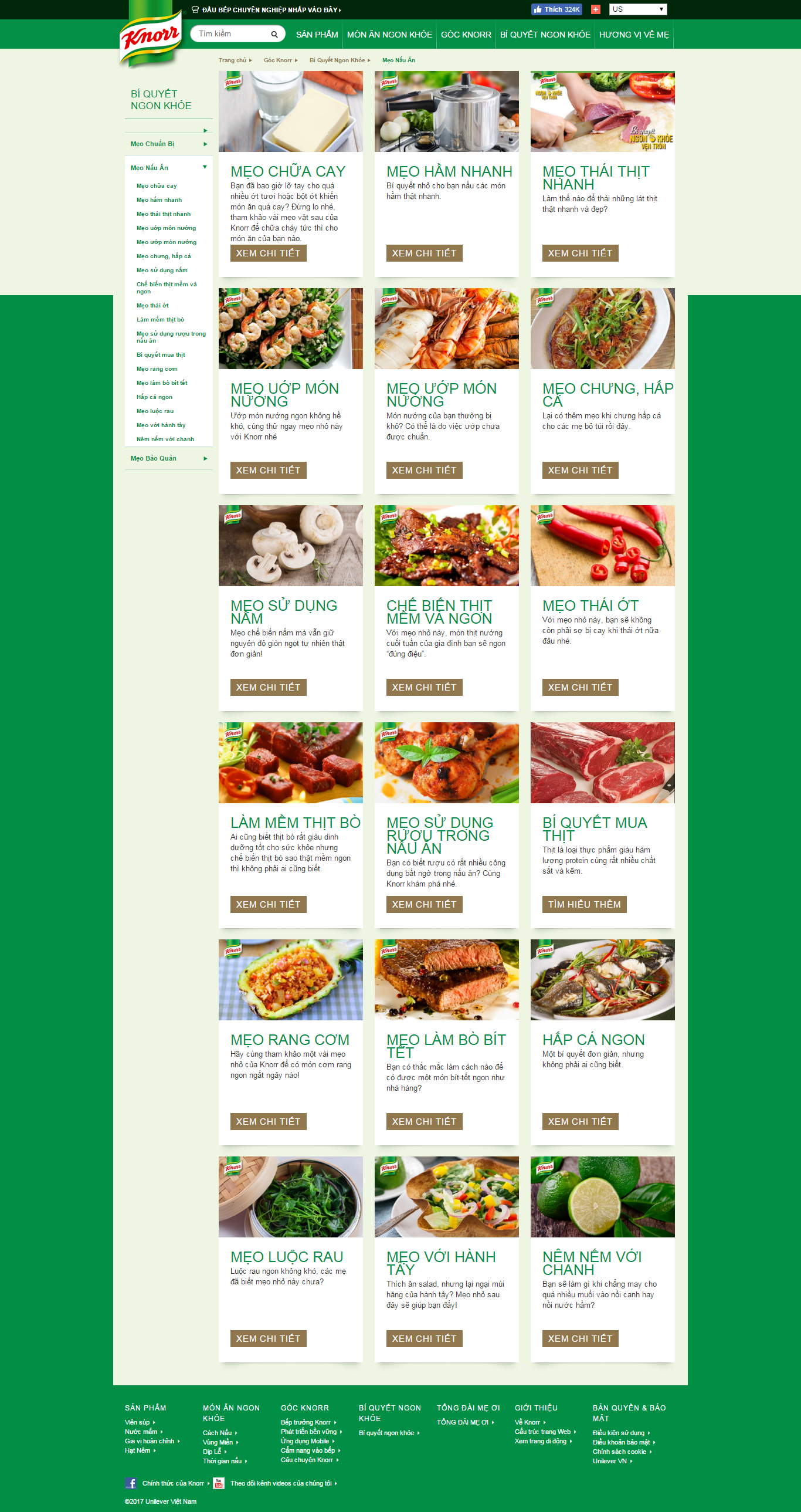 Thiết kế Web dạy nấu Ăn knorr.com.vn