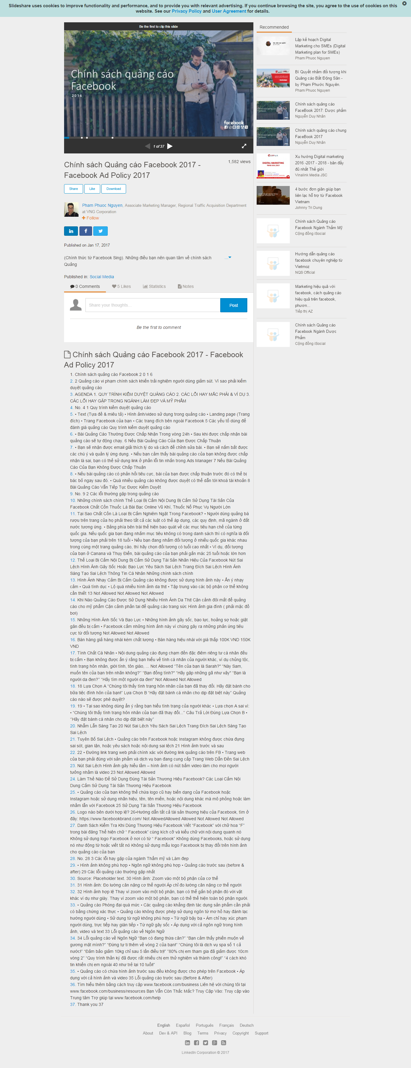 Thiết kế Web quảng cáo facebook slideshare.net