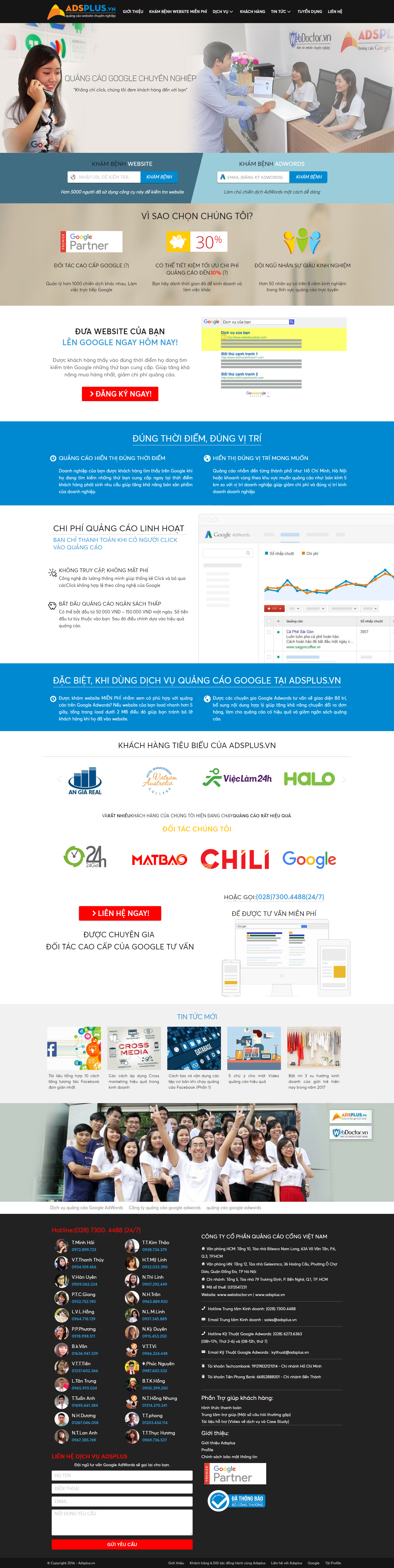 Thiết kế Web quảng cáo google adwords adsplus.vn