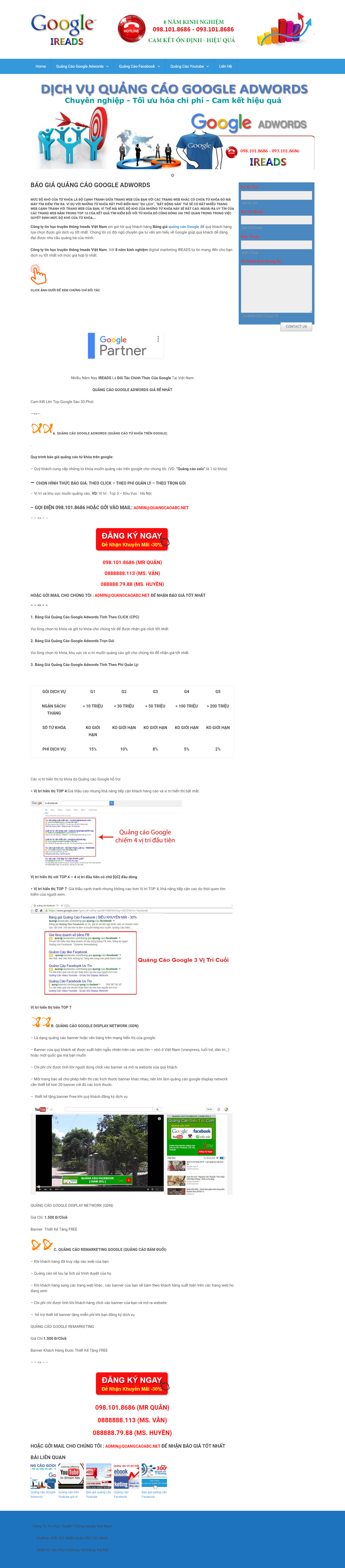 Thiết kế Web quảng cáo google adwords quangcaoabc.net