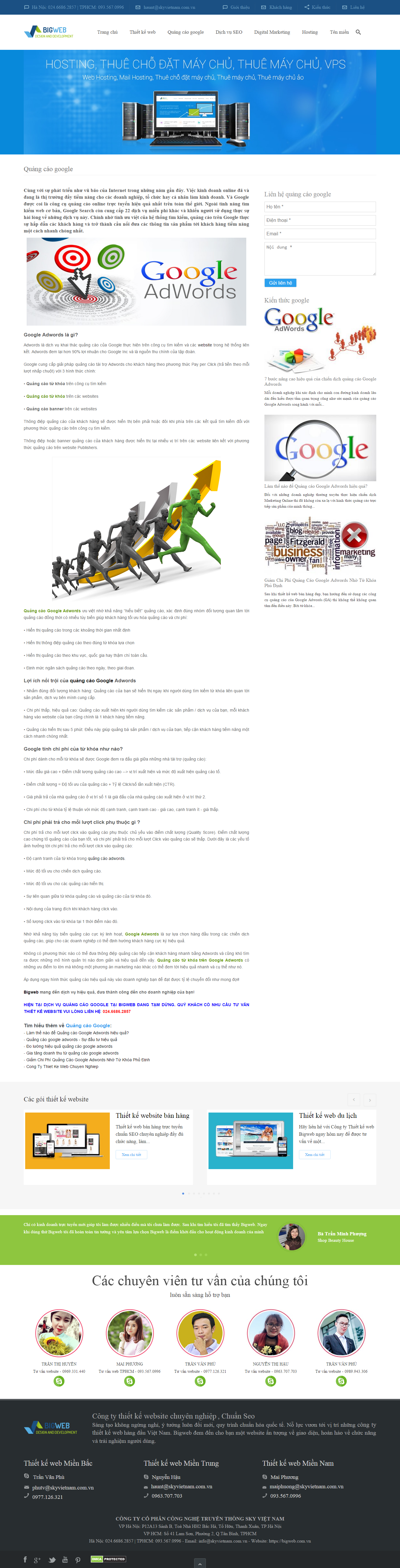 Thiết kế Web quảng cáo google adwords bigweb.com.vn