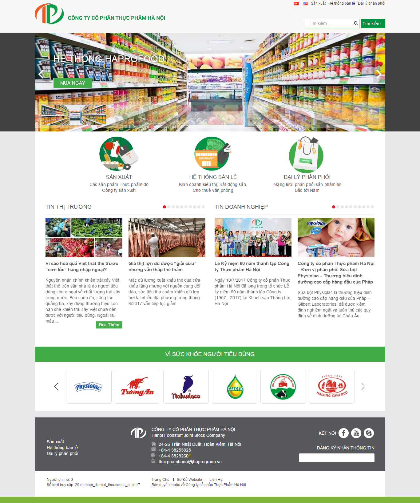 Thiết kế Web thực phẩm thucphamhanoi.com.vn