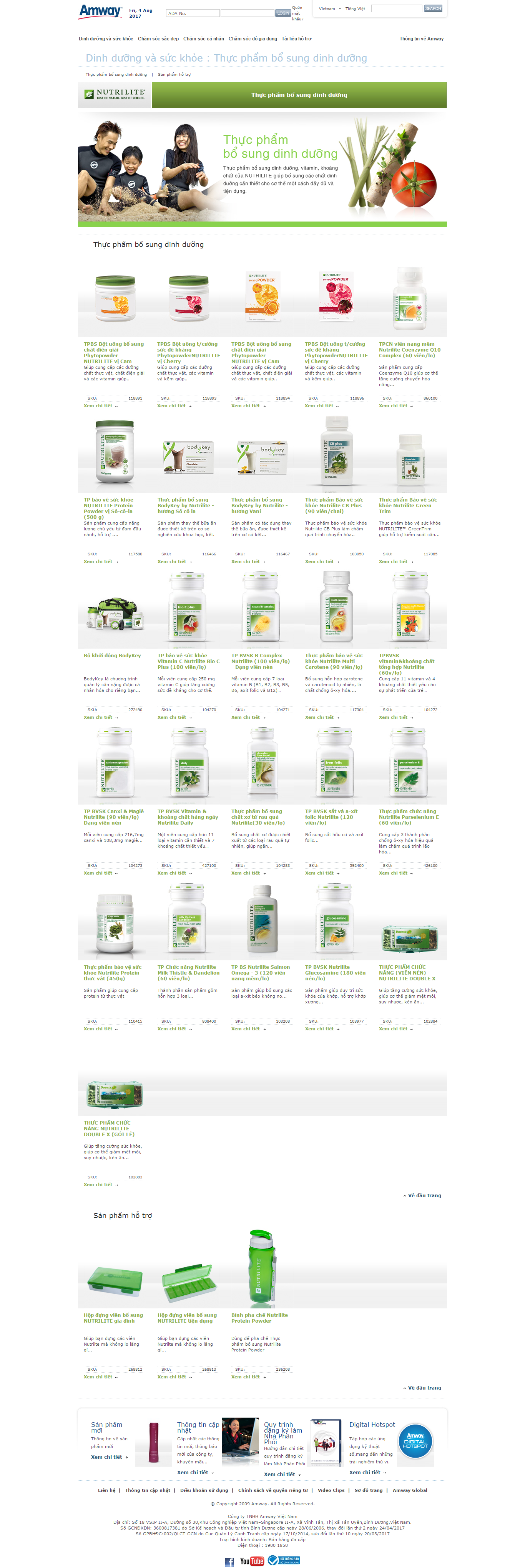 Thiết kế Web thực phẩm amway2u.com