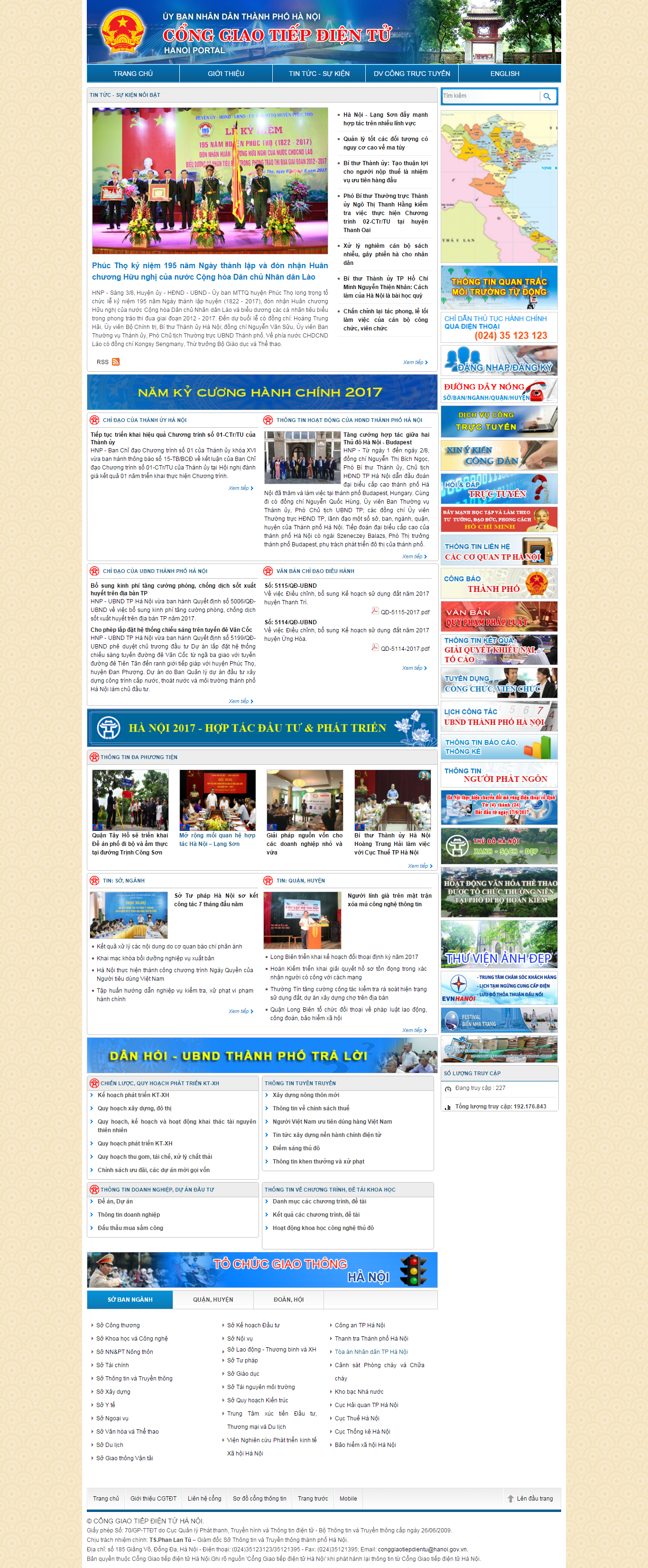 Thiết kế Web cổng thông tin hanoi.gov.vn