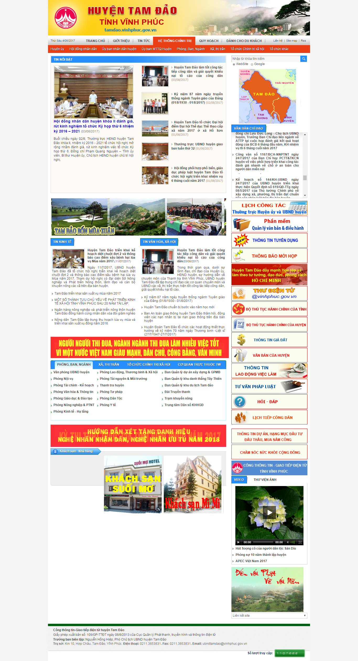 Thiết kế Web cổng thông tin tamdao.vinhphuc.gov.vn
