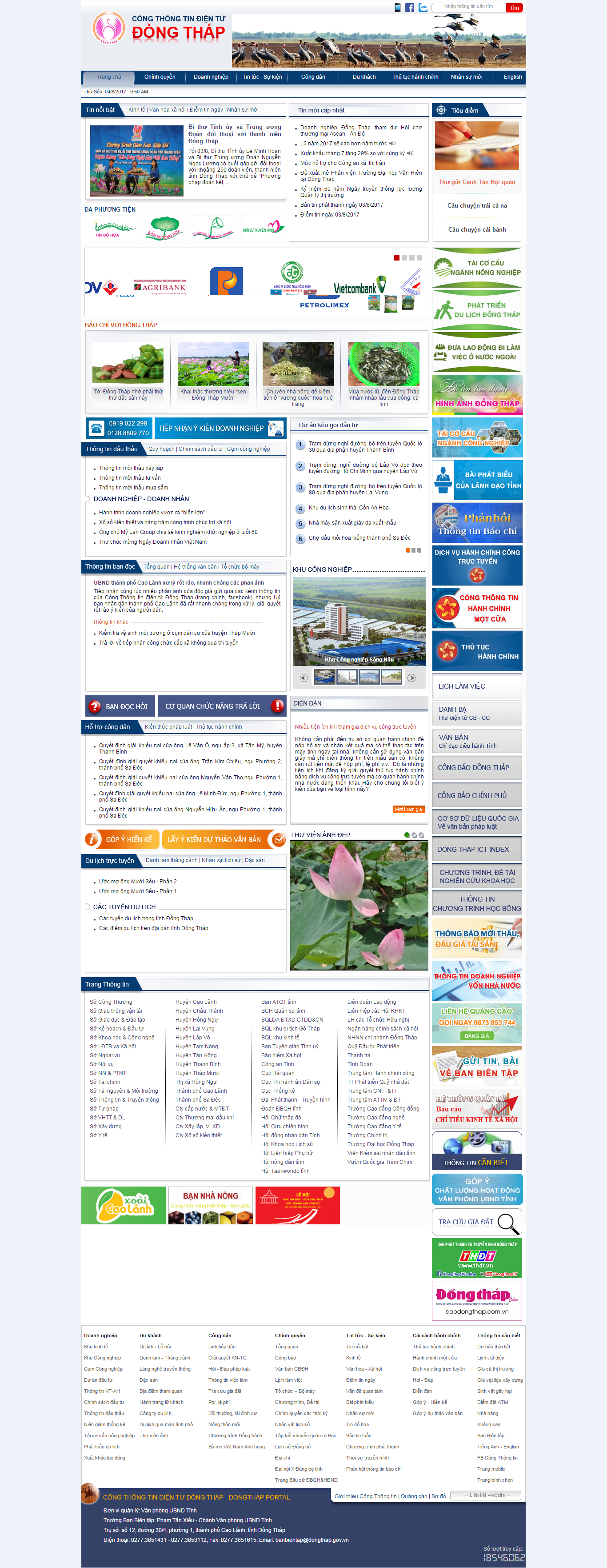 Thiết kế Web cổng thông tin dongthap.gov.vn