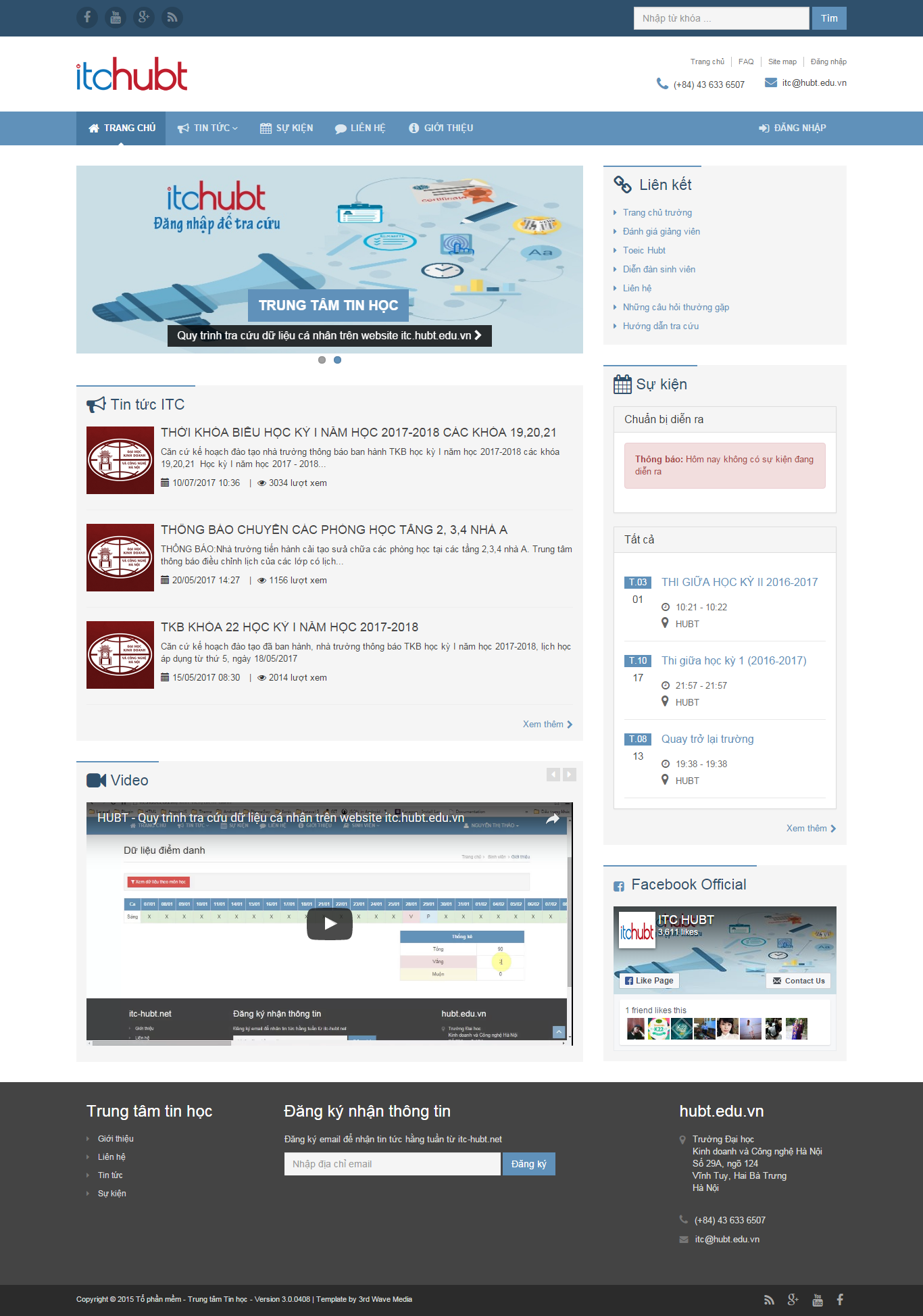 Thiết kế Web cổng thông tin itc.hubt.edu.vn