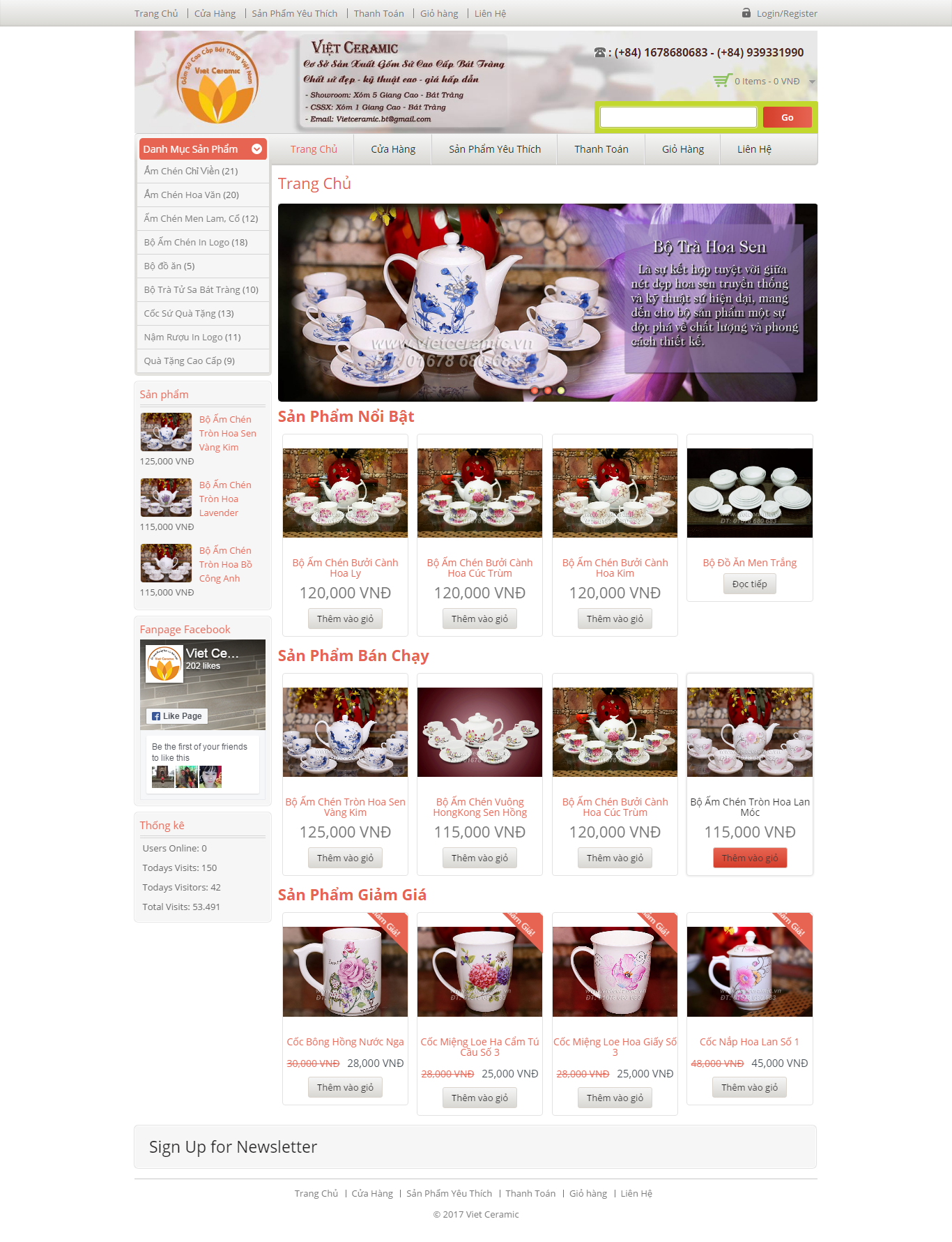 Thiết kế Web Đồ gốm sứ vietceramic.vn