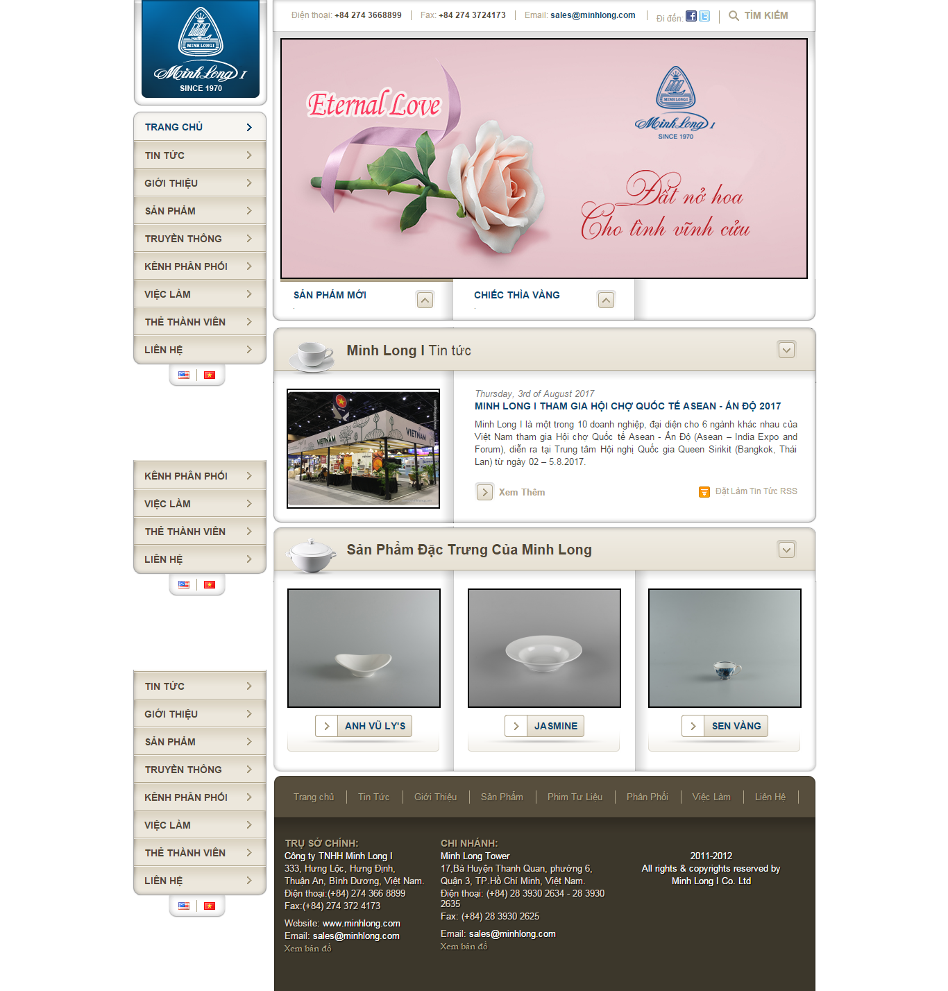 Thiết kế Web Đồ gốm sứ minhlong.com