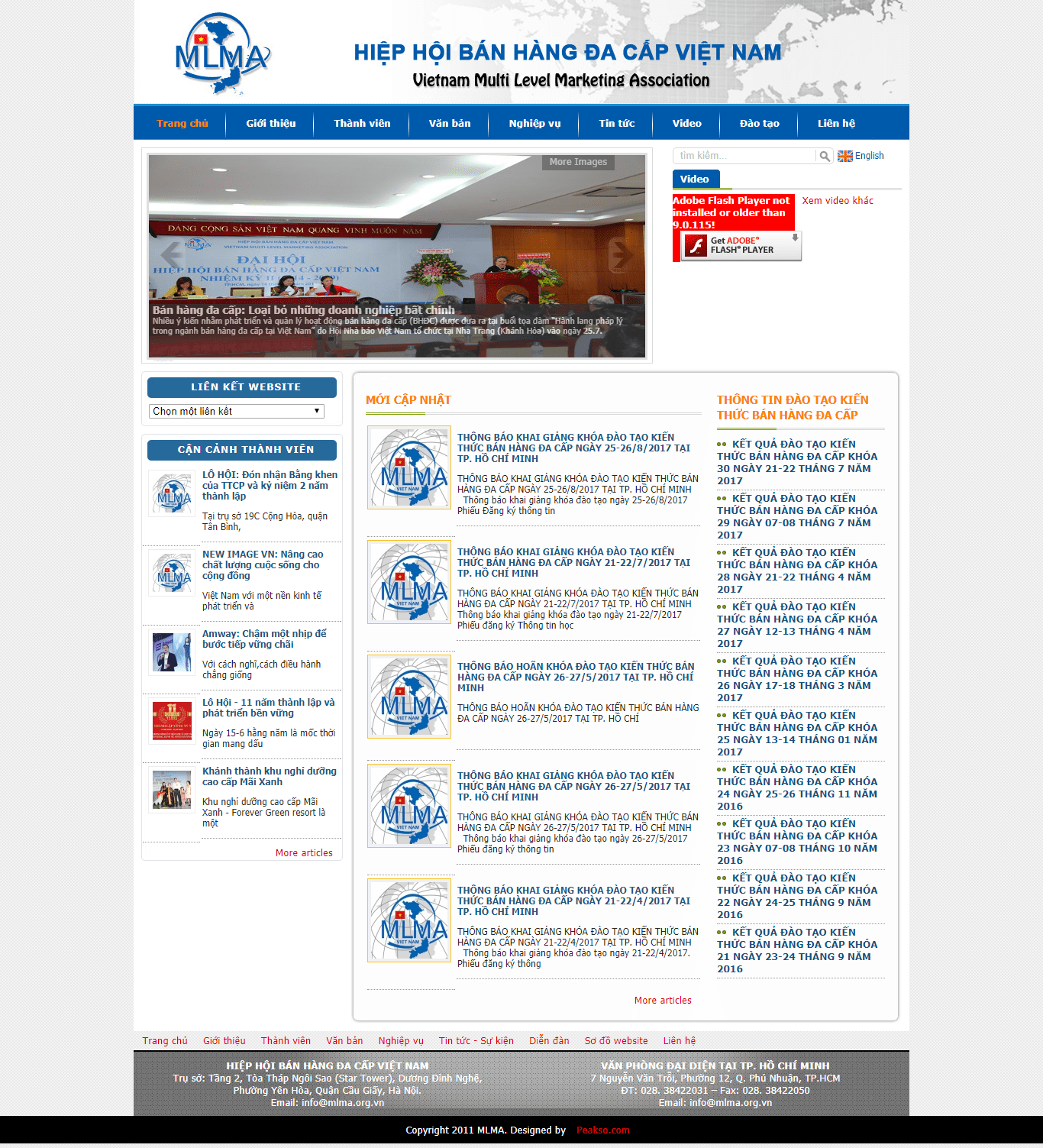 Thiết kế Web tổ chức hiệp hội mlma.org.vn