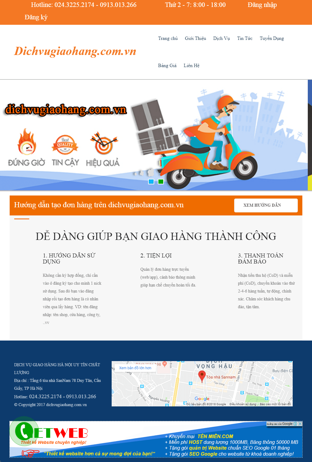 Thiết kế Web  dichvugiaohang.com.vn