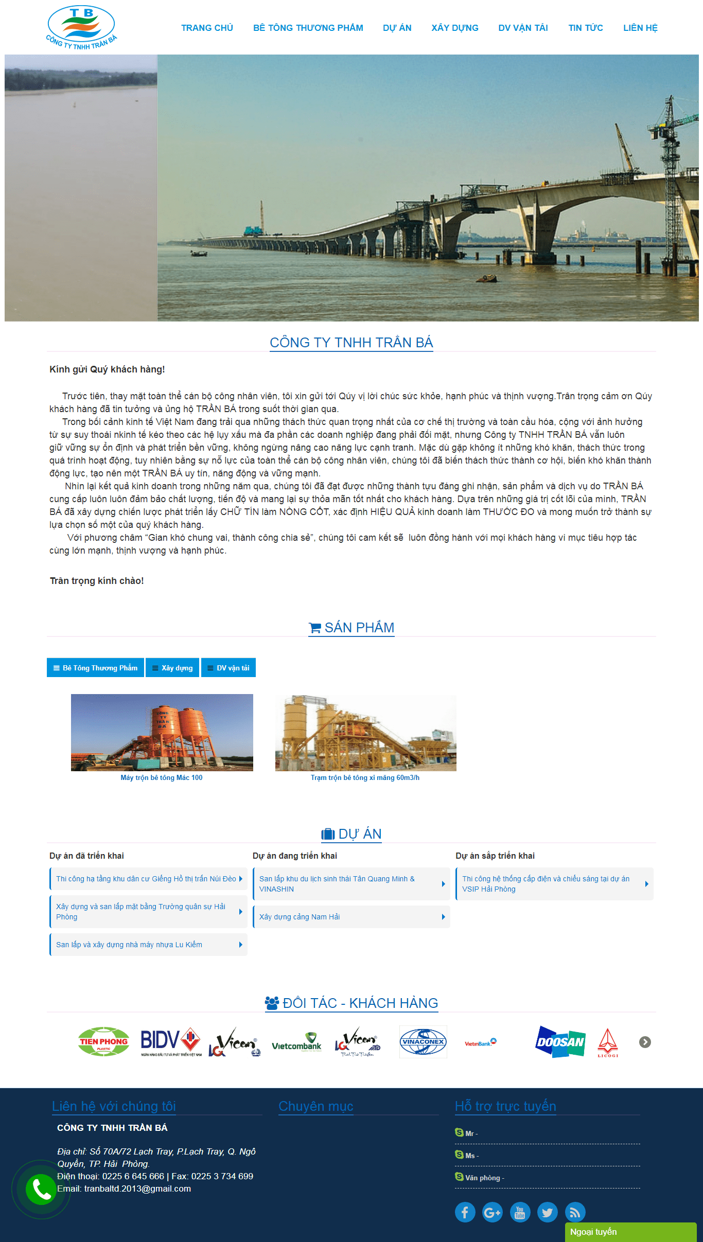 Thiết kế Web  betongxdtranba.com