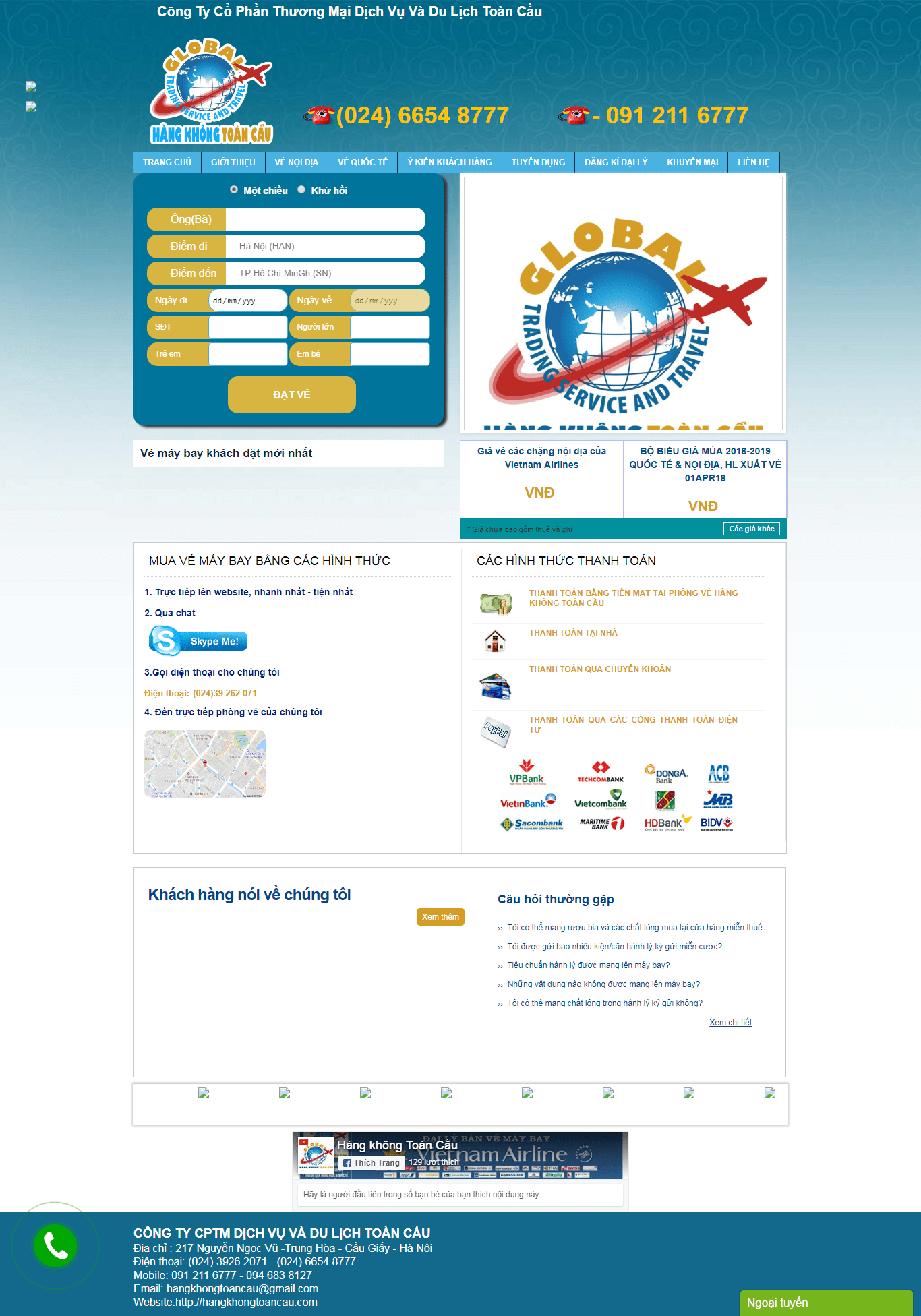 Thiết kế Web  hangkhongtoancau.com