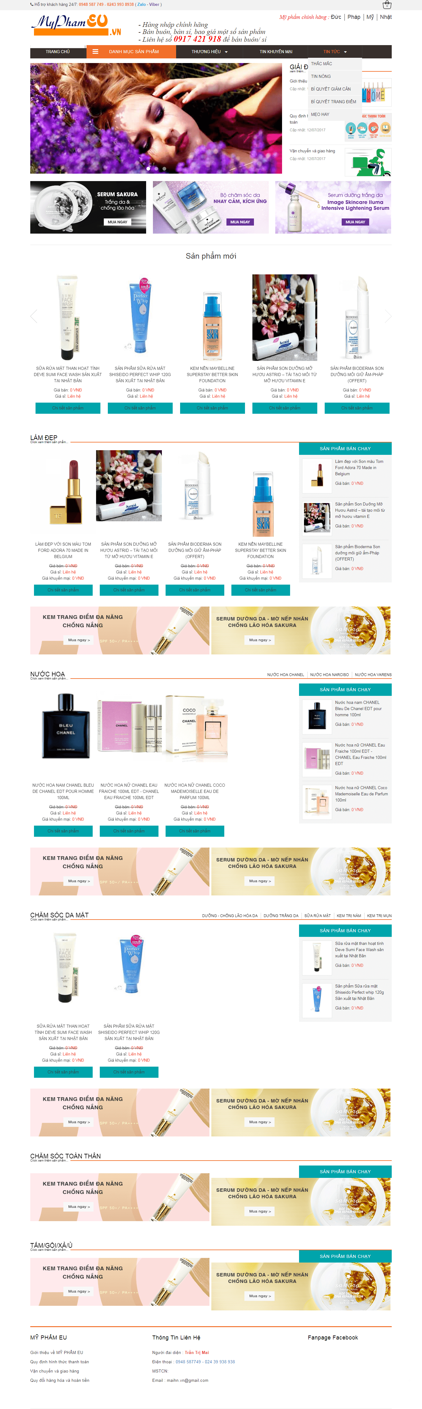 Thiết kế Web  myphameu.vn