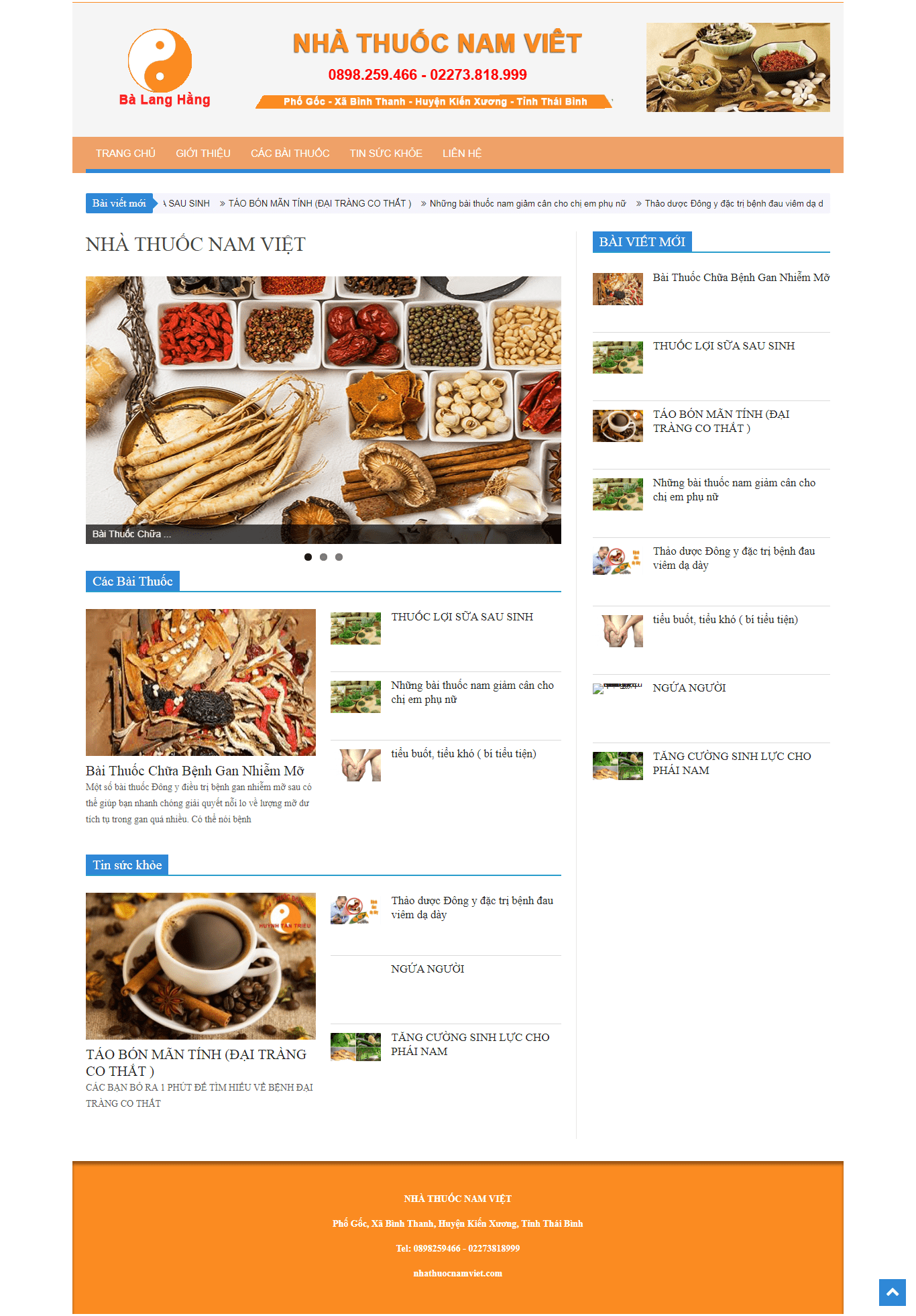 Thiết kế Web  nhathuocnamviet.com
