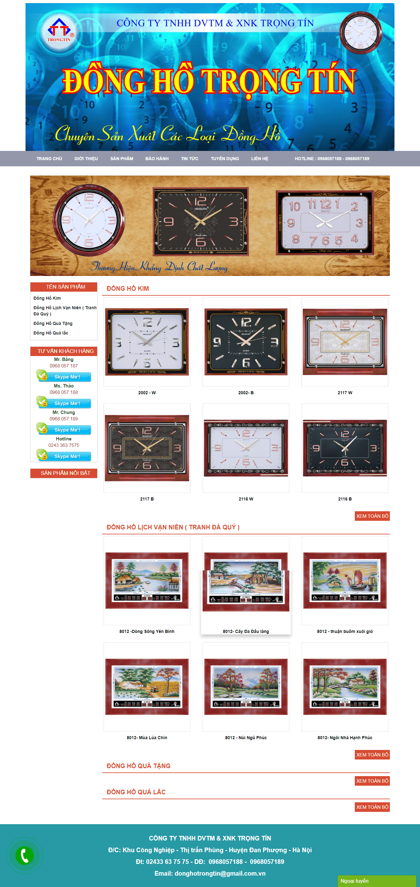 Thiết kế Web  donghotrongtin.com.vn