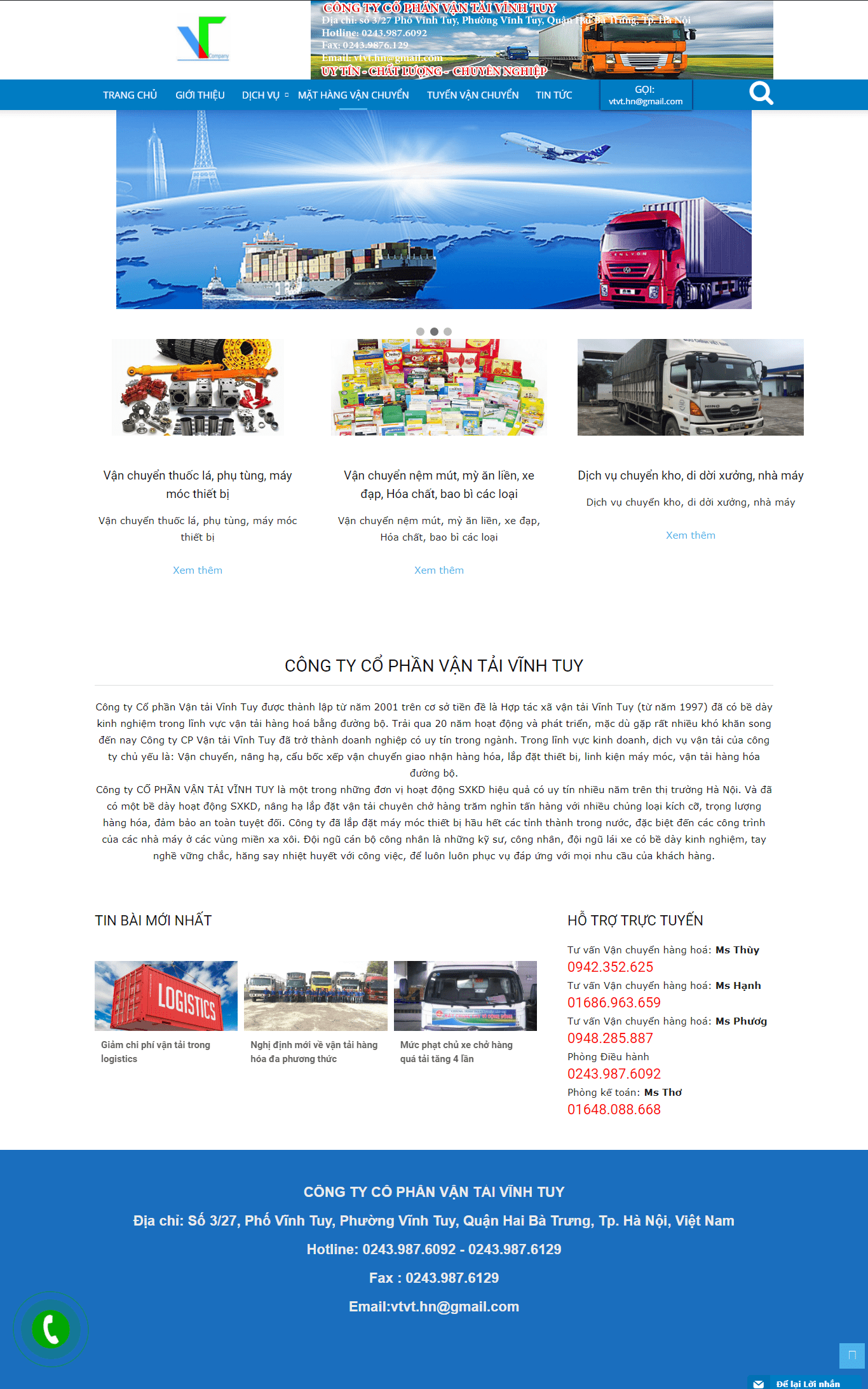 Thiết kế Web  vantaivinhtuy.com