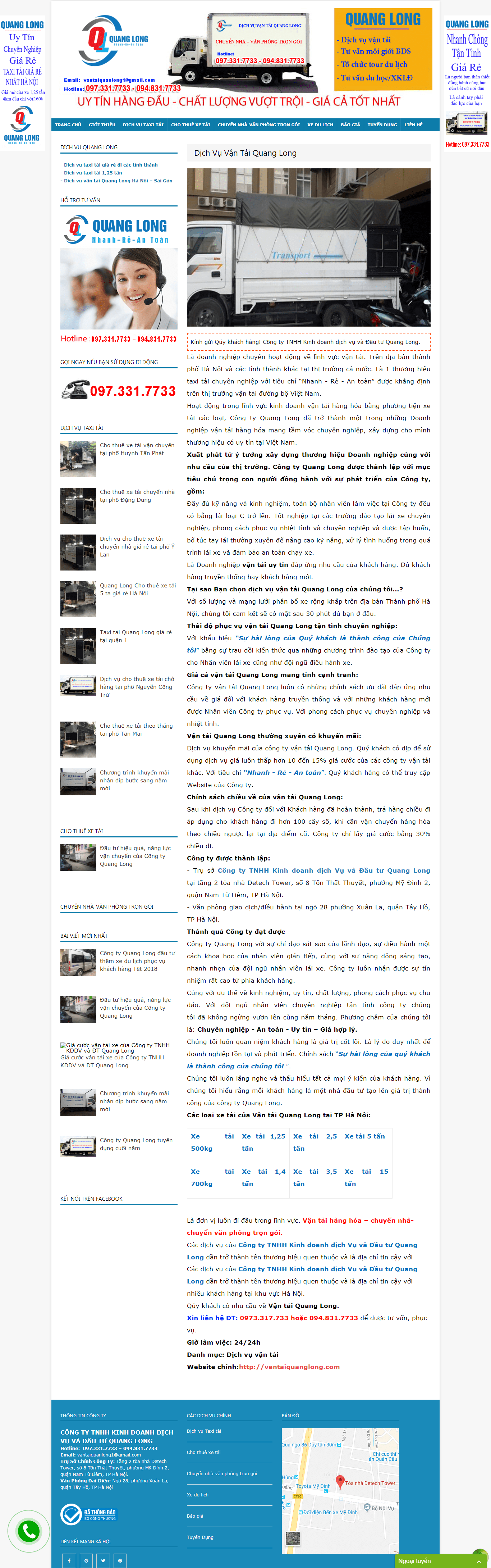 Thiết kế Web  vantaiquanglong.com