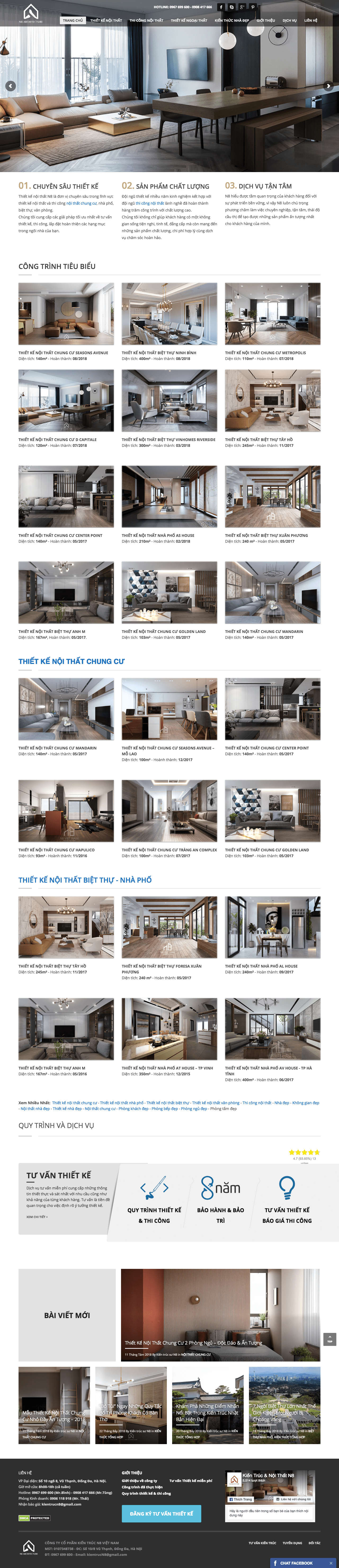 Thiết kế Web nội thất kiến trúc kientrucn8.com