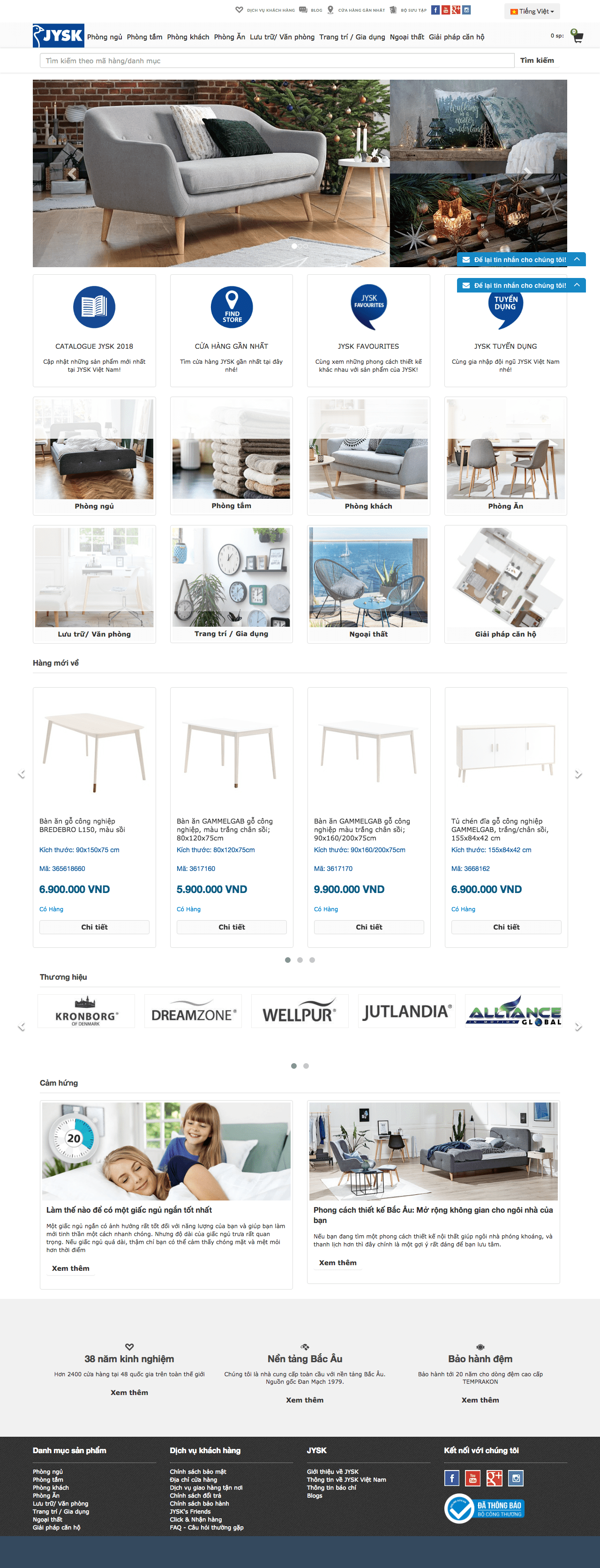 Thiết kế Web nội thất kiến trúc jysk.vn