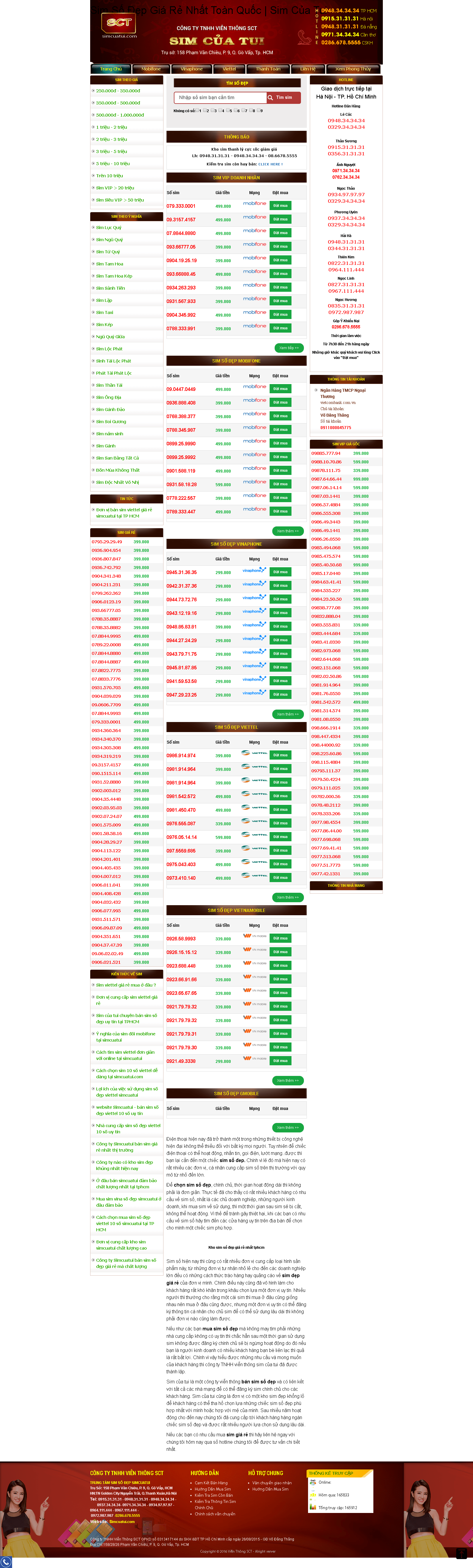 Thiết kế Web sim số Đẹp simcuatui.com