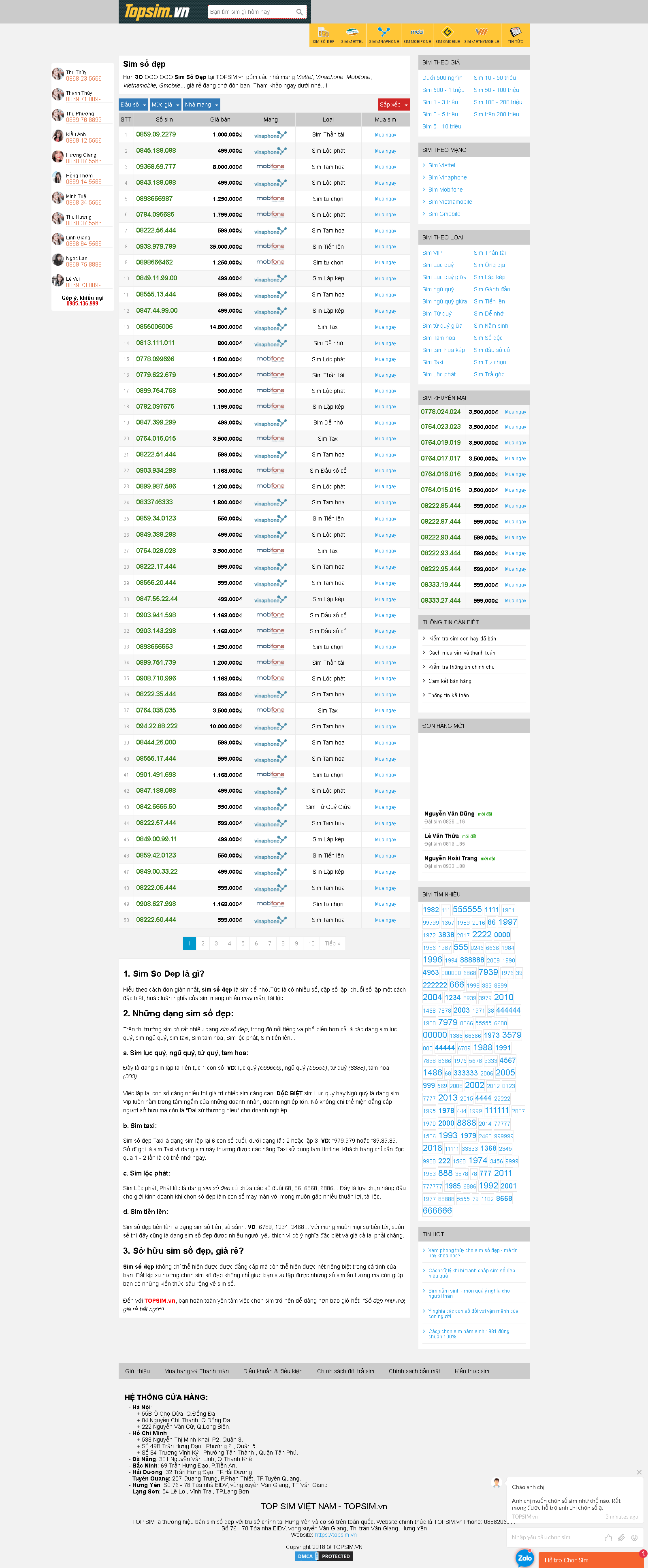 Thiết kế Web sim số Đẹp topsim.vn