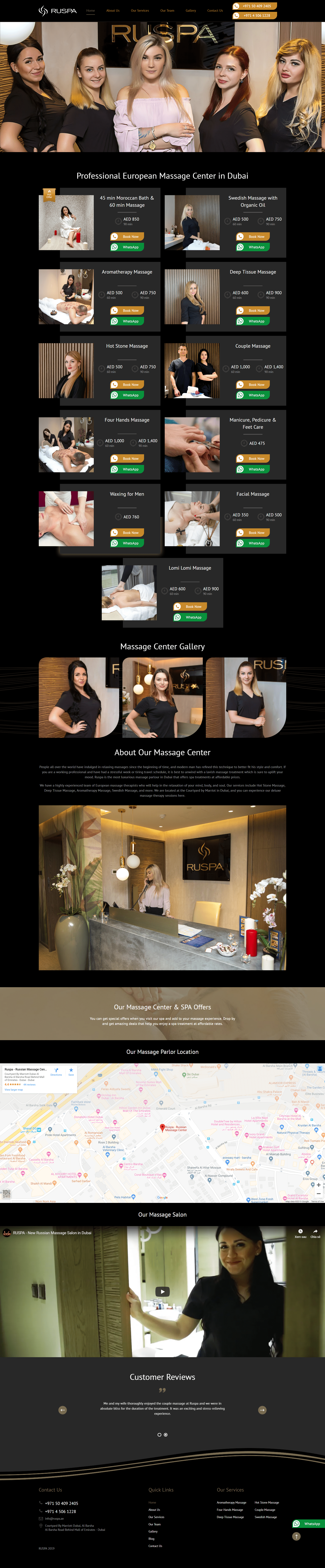 Thiết kế Web spa thẩm mỹ viện ruspa.ae