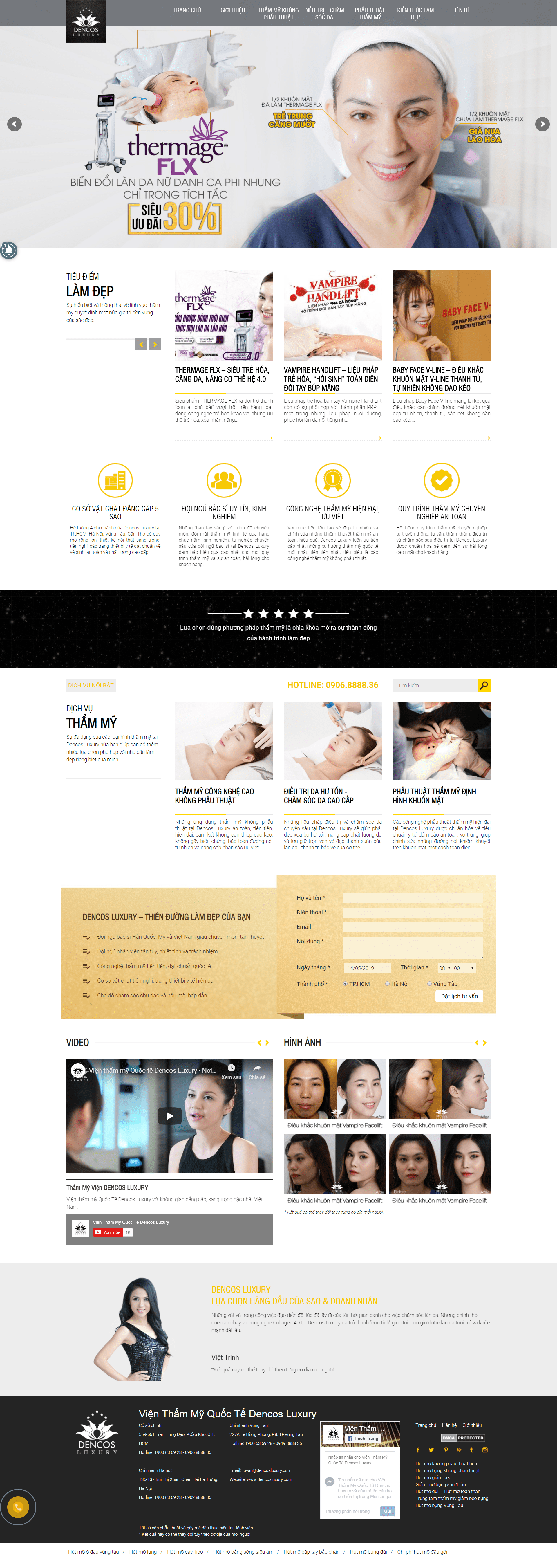 Thiết kế Web spa thẩm mỹ viện dencosluxury.com