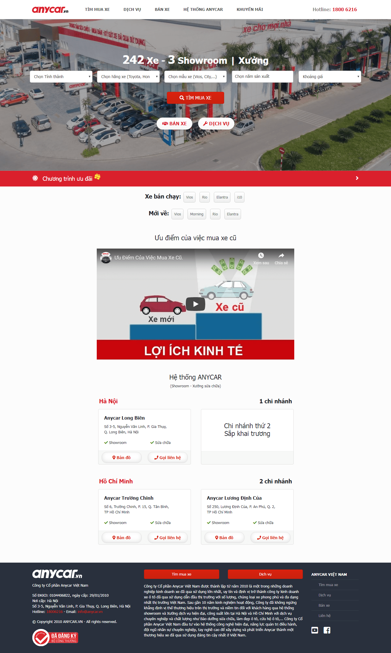Thiết kế Web xe hơi Ô tô anycar.vn