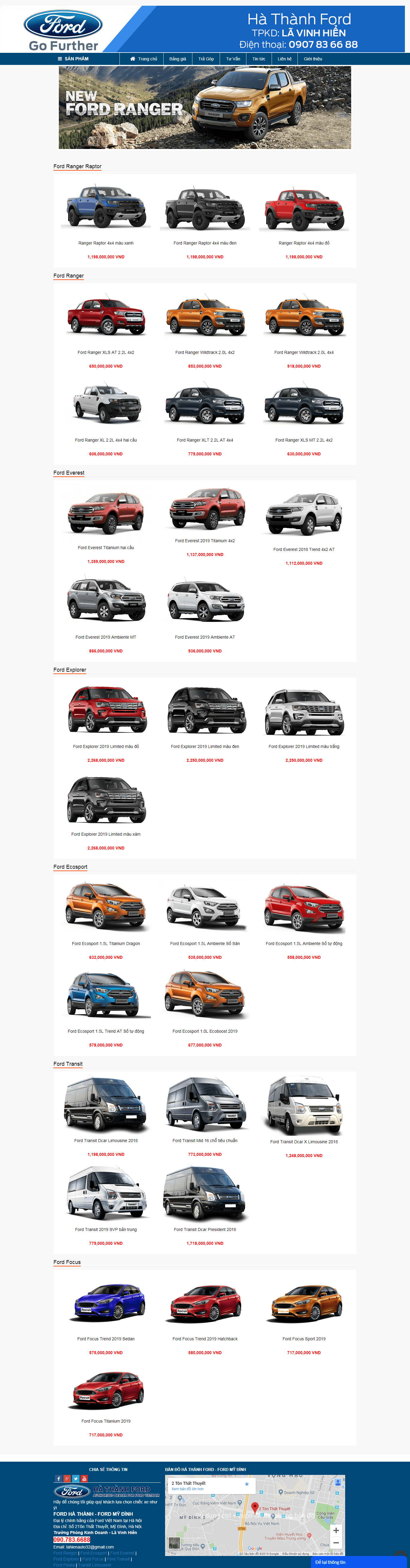 Thiết kế Web xe hơi Ô tô fordhathanh5s.com